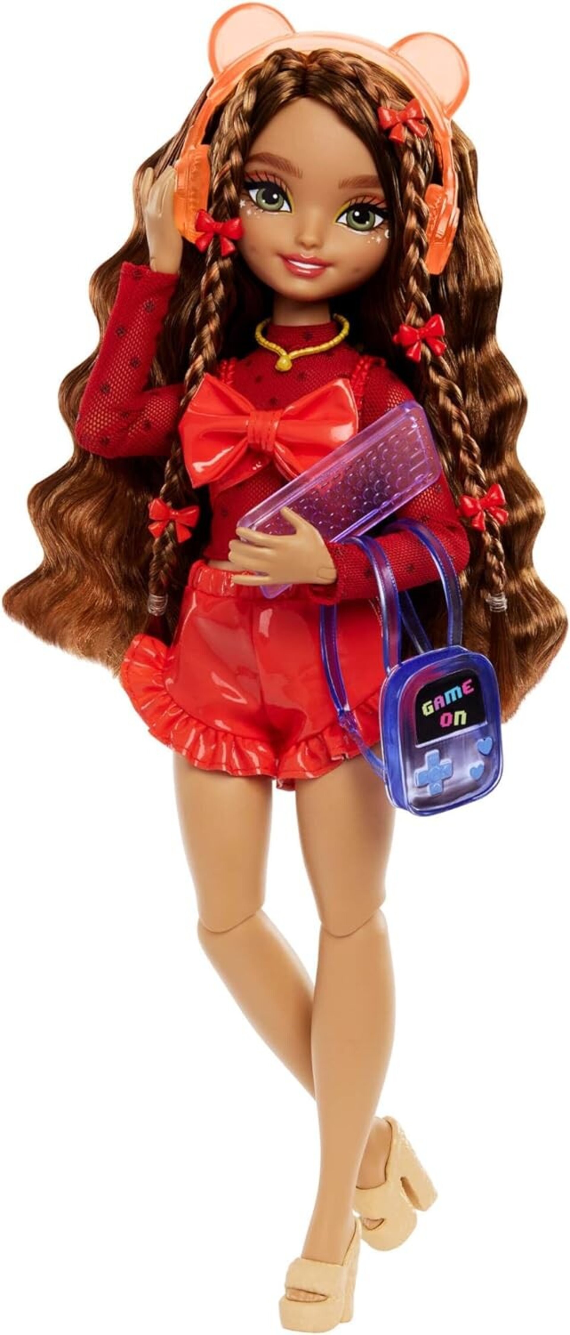 Barbie Dream Besties Teresa, Muñeca con pelo moreno ondulado, blusa con lazo y s - 5