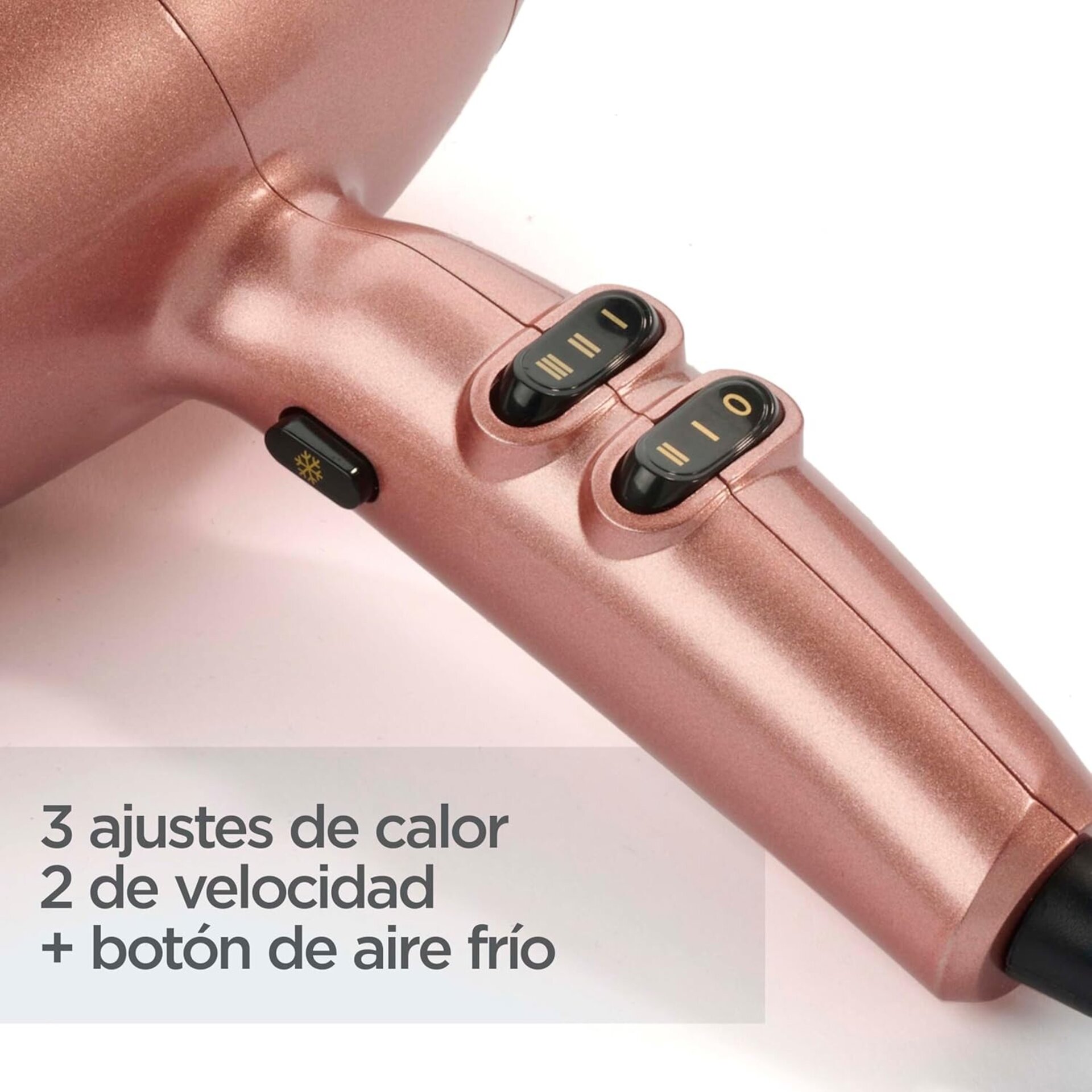 BaByliss 5336PE Secador de pelo Rose Gold 2100, Tecnología iónica antiencrespami - 3