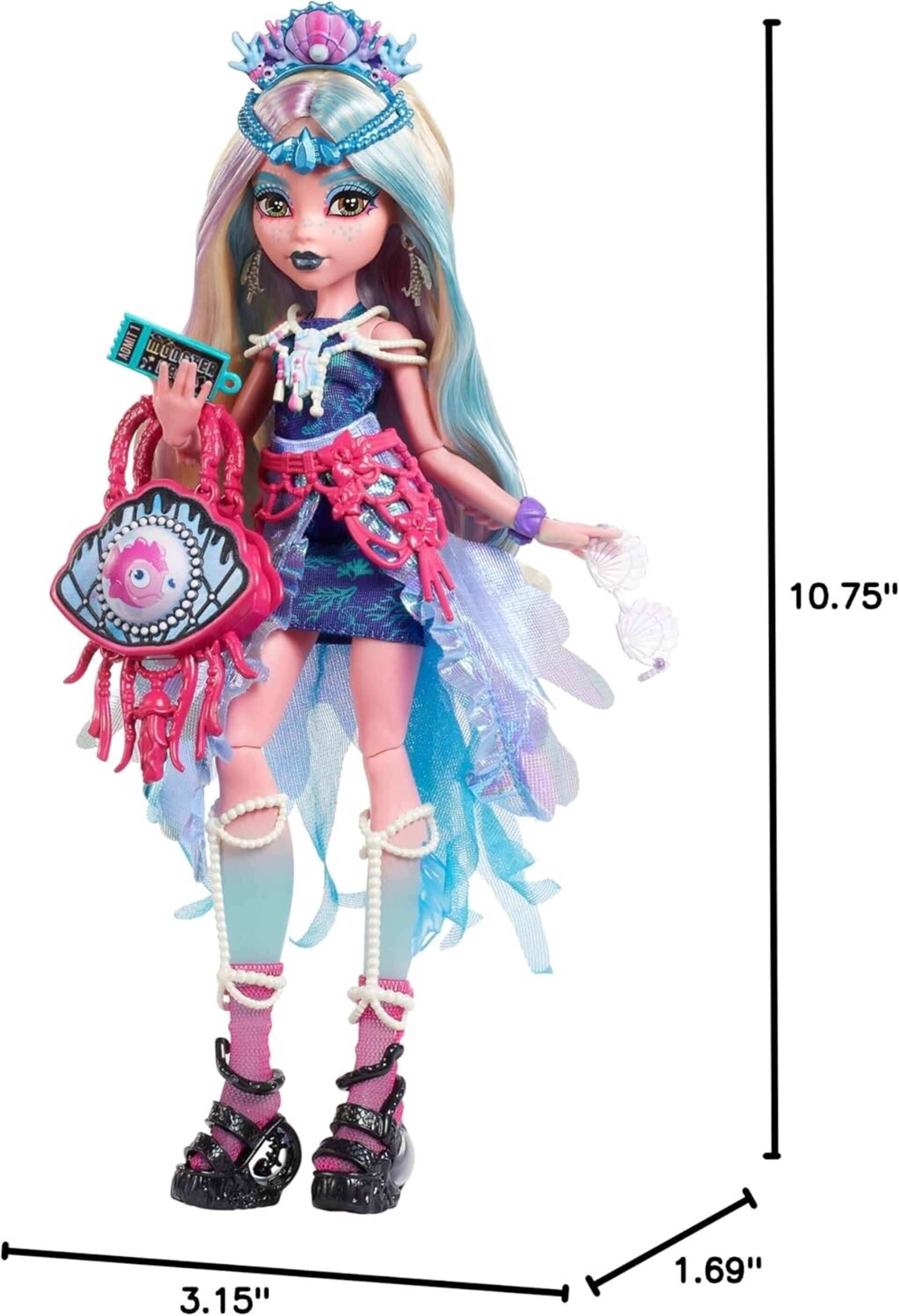 Monster High Monster Fest Lagoona Blue, Muñeca monstruita Marina con Look de Con - 3