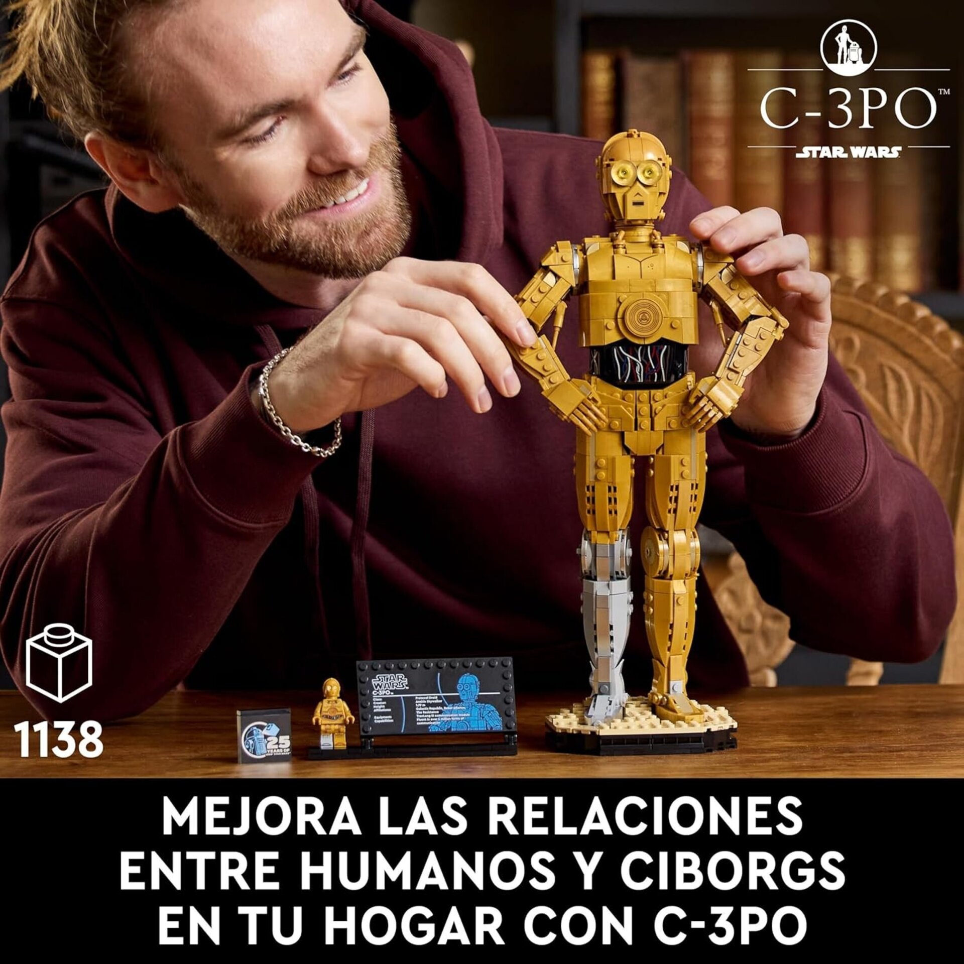 LEGO Star Wars C-3PO Figura de Droide, Maqueta de Colección para Adultos, Minifi - 10