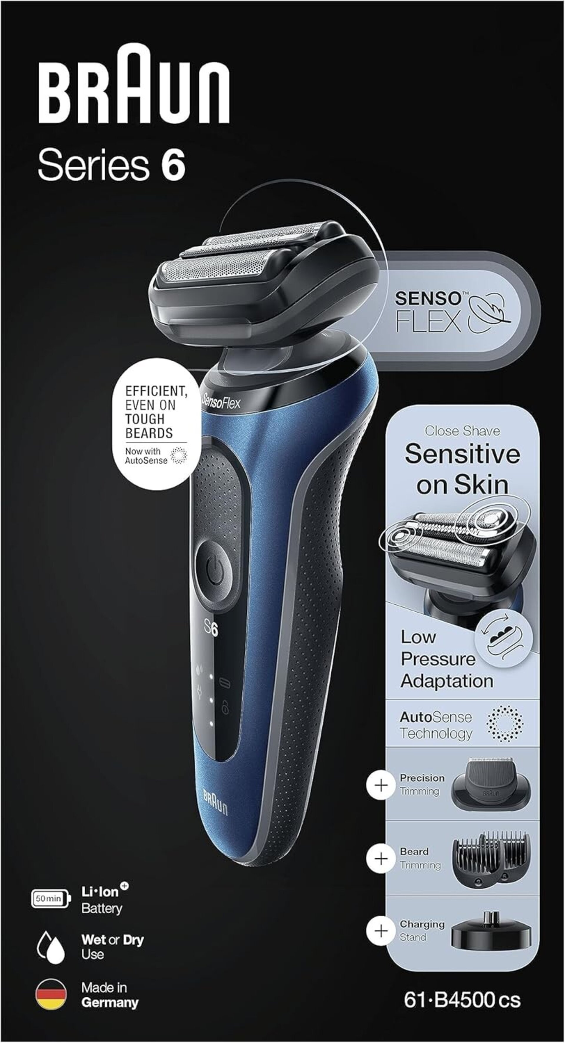 Braun Series 6 Afeitadora Eléctrica Hombre, Máquina de Afeitar Barba con Recorta - 2