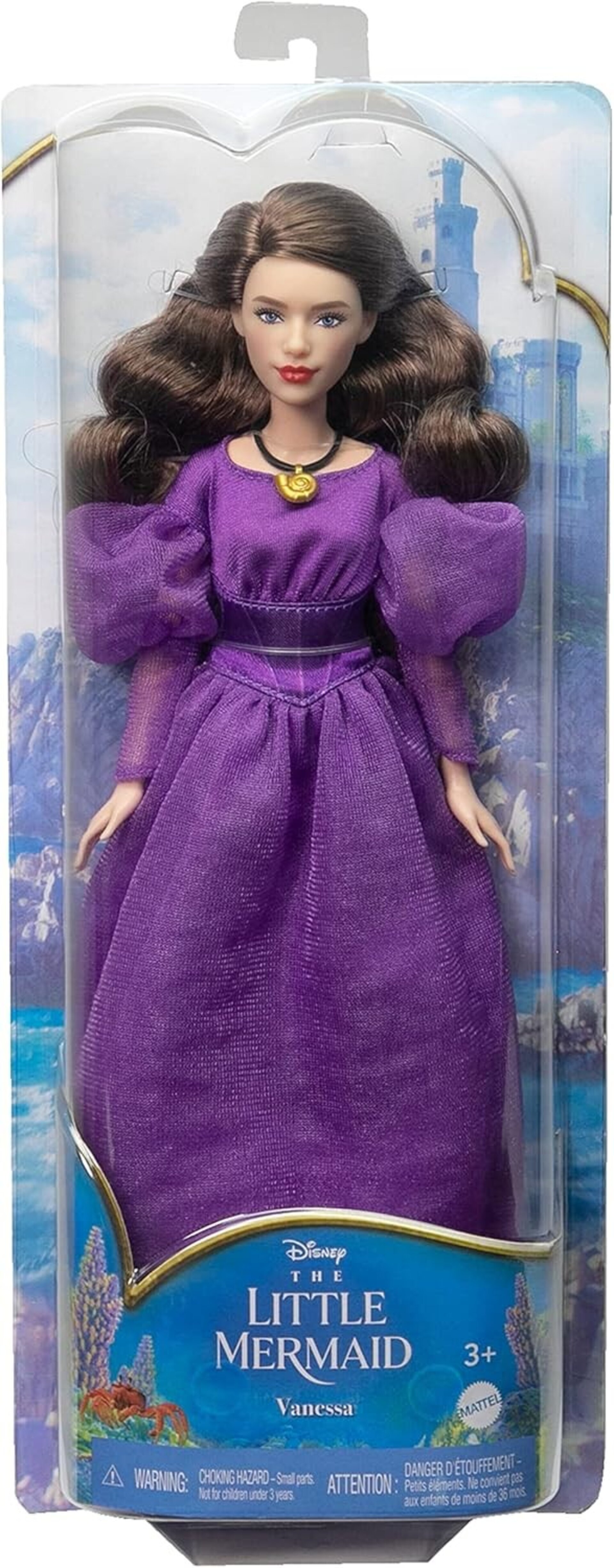Mattel Disney La Sirenita Muñeca Vanessa villana con vestido rosa, juguete +3 añ - 4