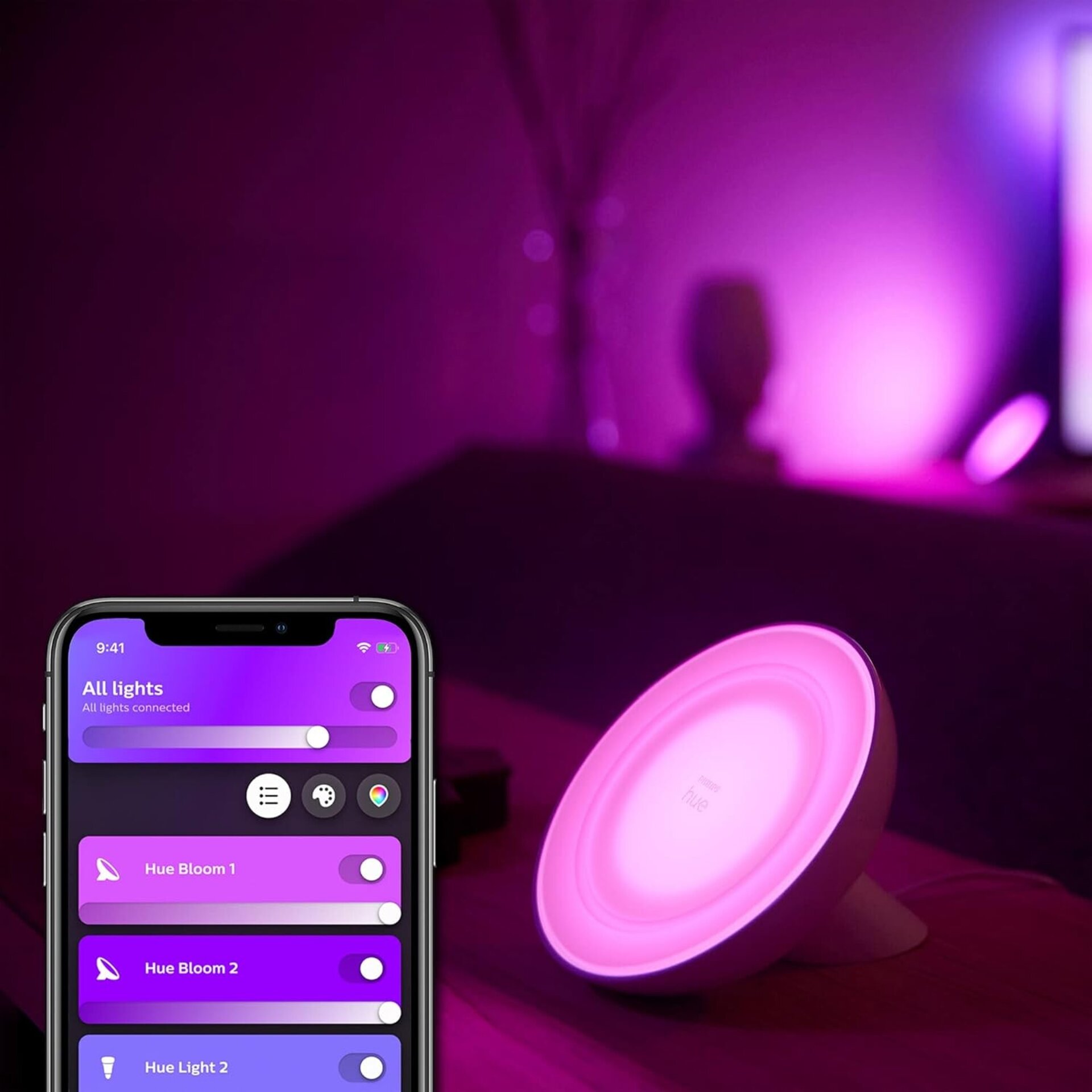 Philips Hue – Lámpara inteligente Hue Bloom, Lámpara de Mesa LED Inteligente - 4