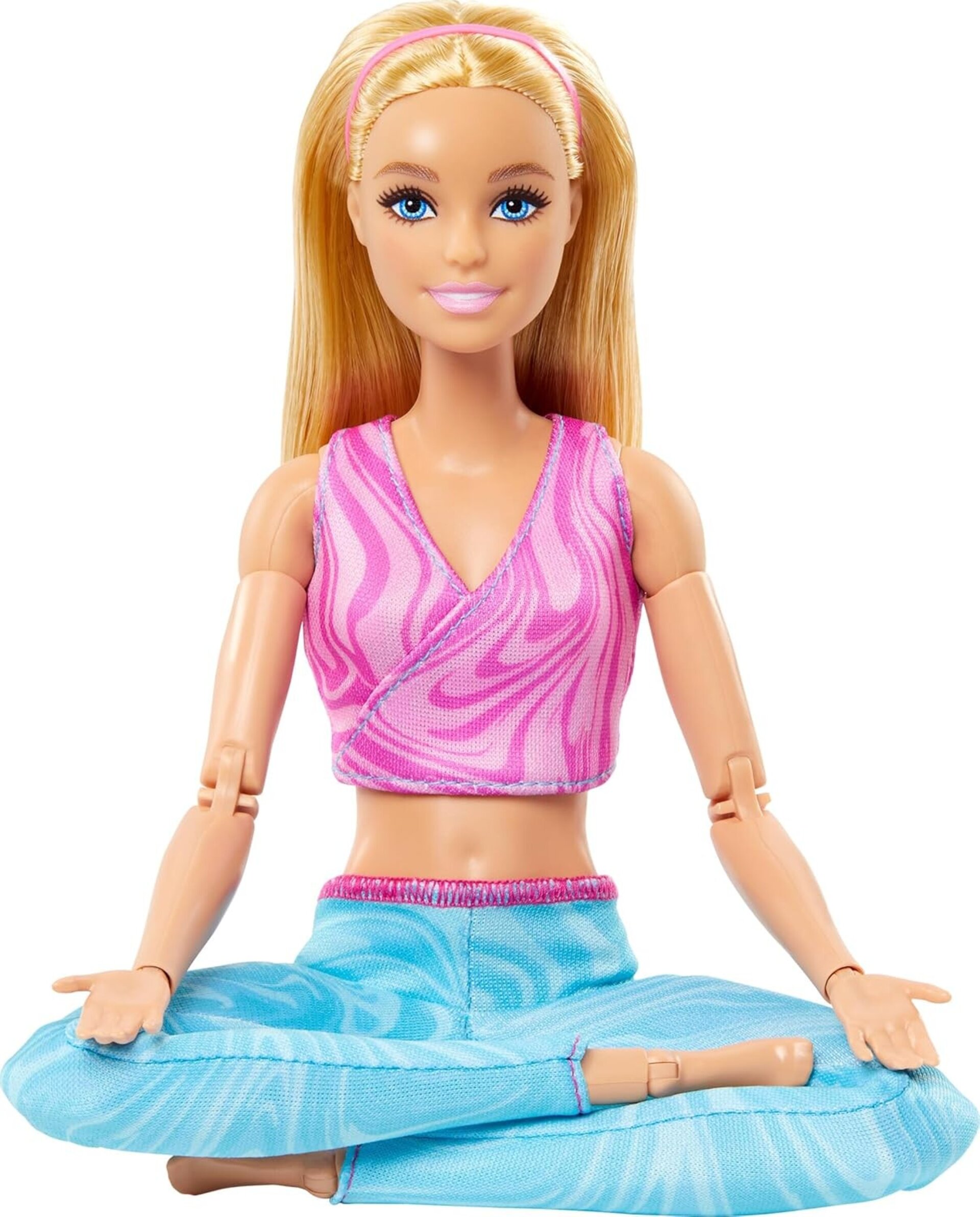 Barbie Made to Move Muñeca de moda con pelo rubio, top deportivo rosa y pantalón - 6