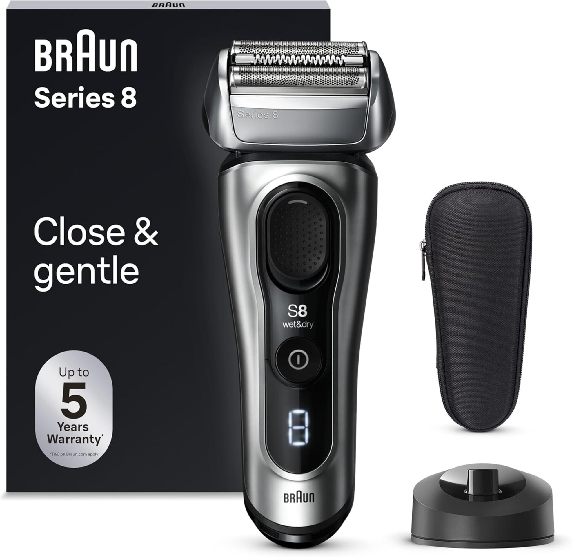 Braun Afeitadora eléctrica serie 8 para hombres, elementos de afeitado 4+1 y rec - 6