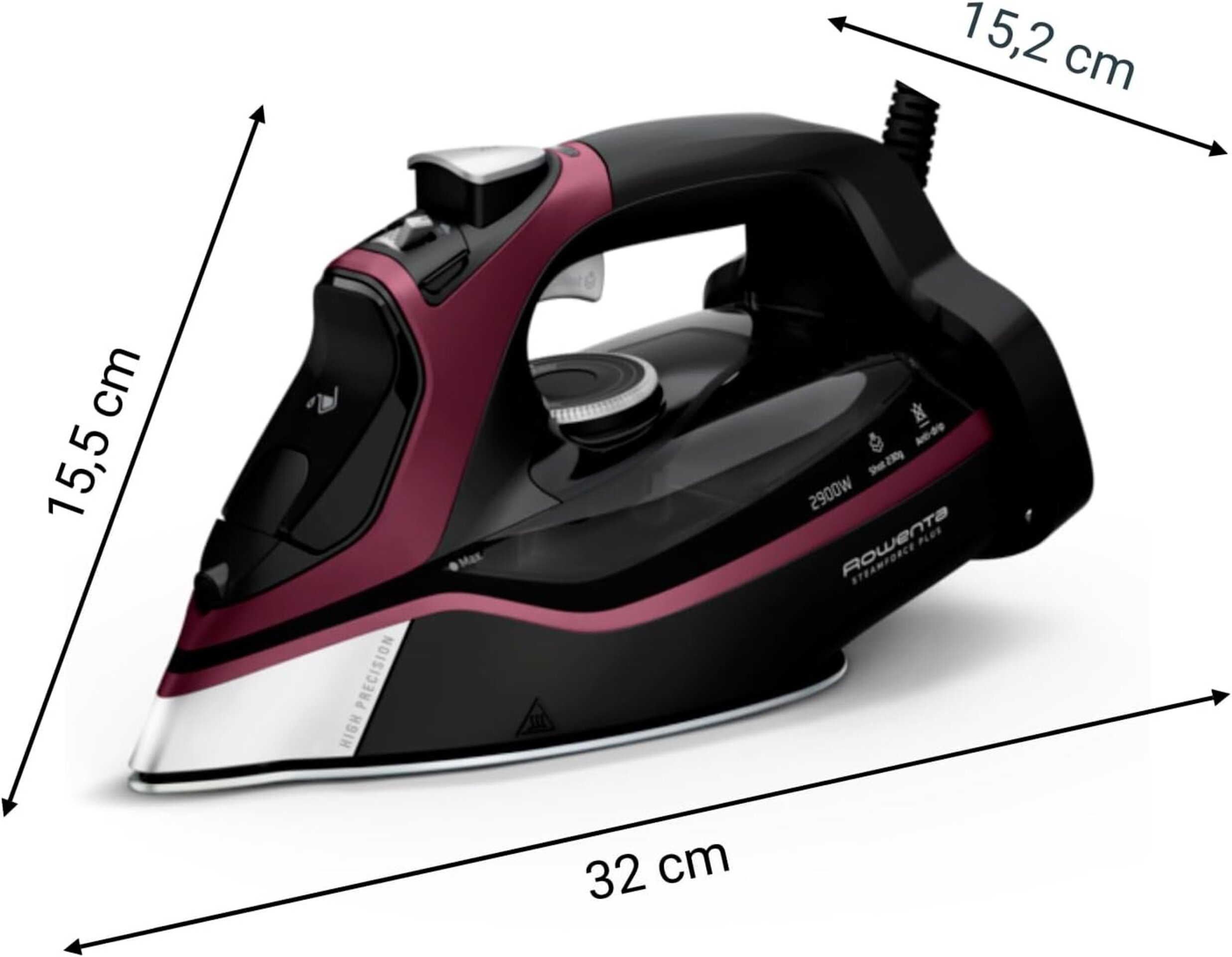 Rowenta Plancha de vapor Steamforce - Suela Microsteam HD Profile, 2900 W, salid - 5