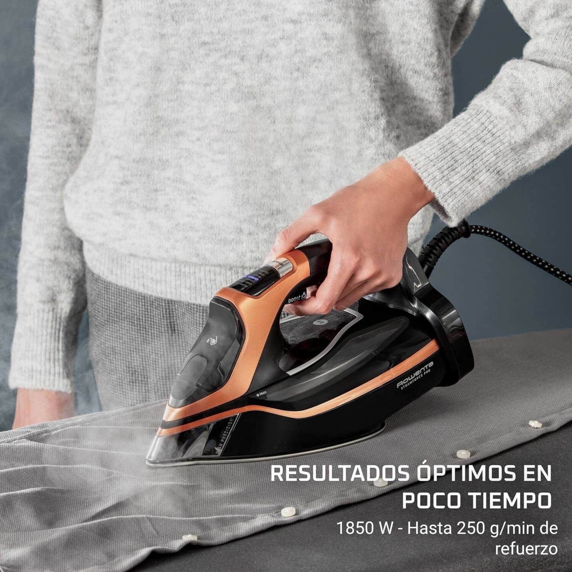 Rowenta Steamforce Pro - Plancha de vapor de 3200 W, golpe de vapor de 75 g/min, - 5