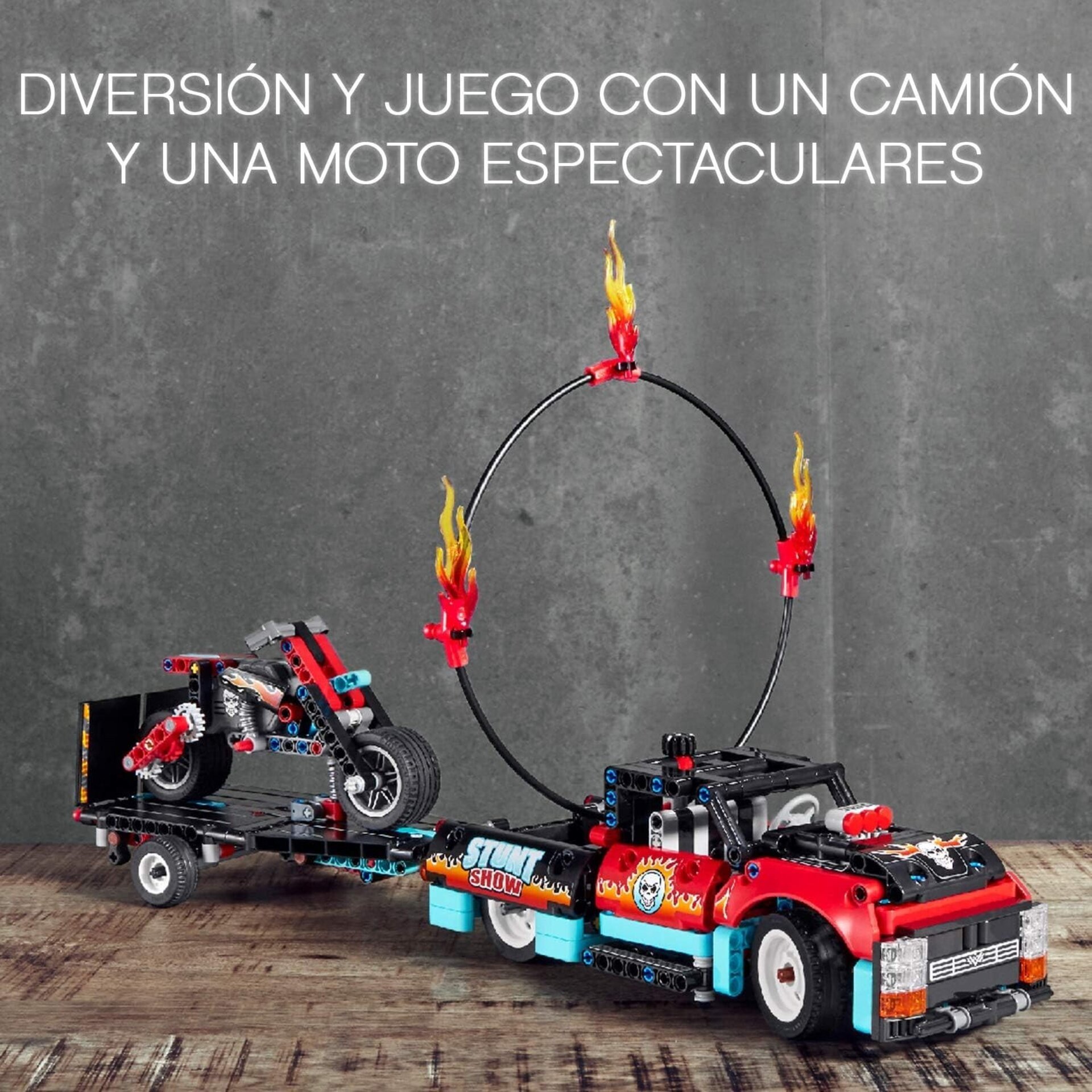 LEGO 42106 Technic Espectáculo Acrobático: Camión y Moto, Juguete de Construcció - 2