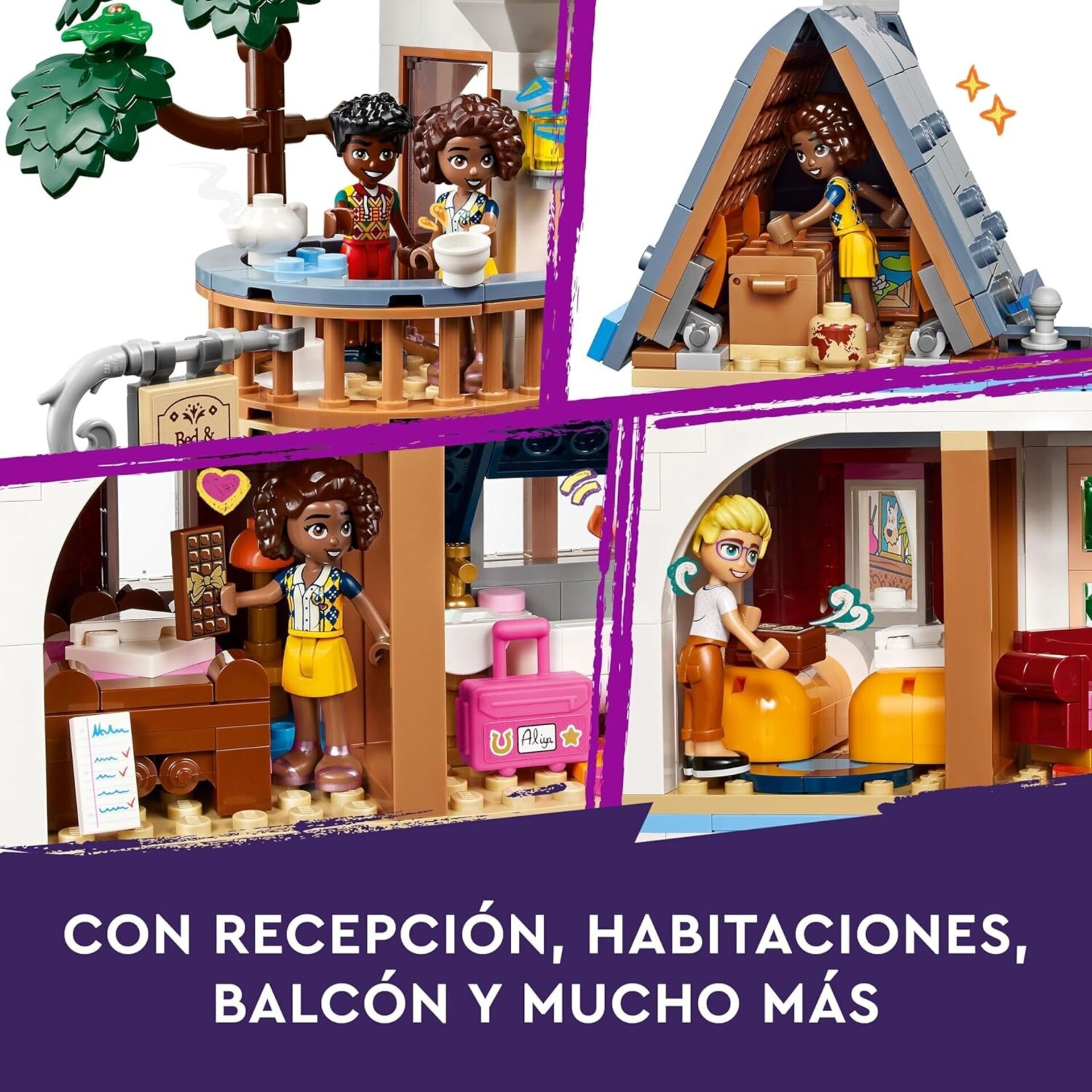 Lego Friends Hostal del Castillo de Juguete, Juego con Hotel y 4 Mini Muñecos, R - 6