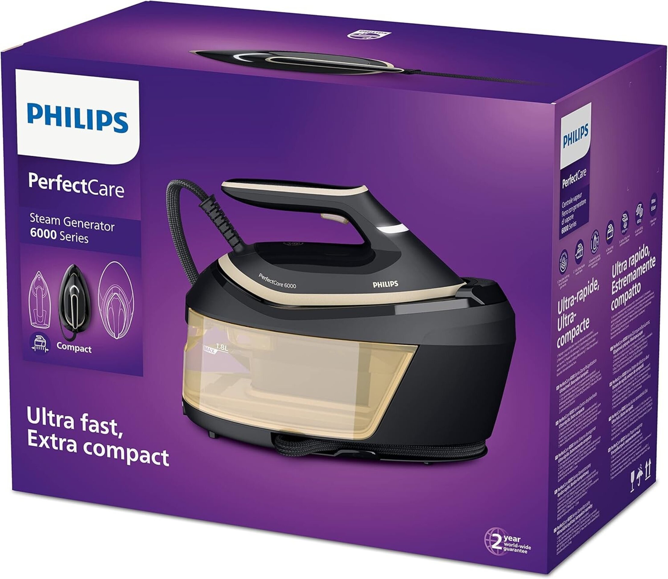 Philips PerfectCare Serie 6000 Centro de planchado a vapor - 2400 W - 8