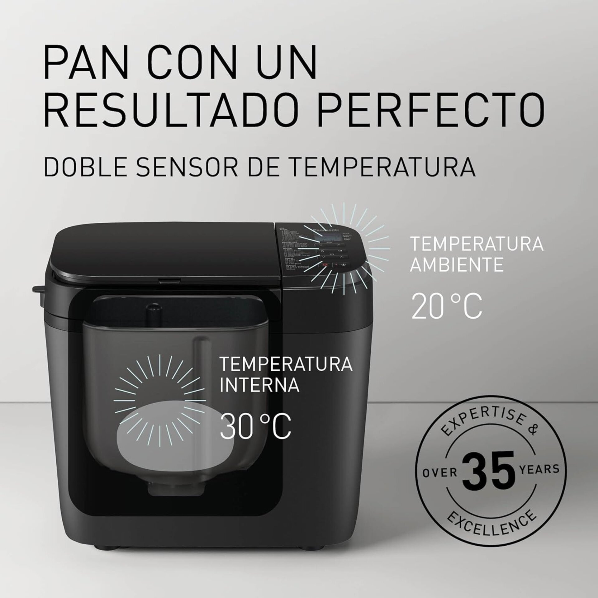 Panasonic SD-R2530 Panificadora Automática con Dispensador, 850 W, Sensor de Tem - 2