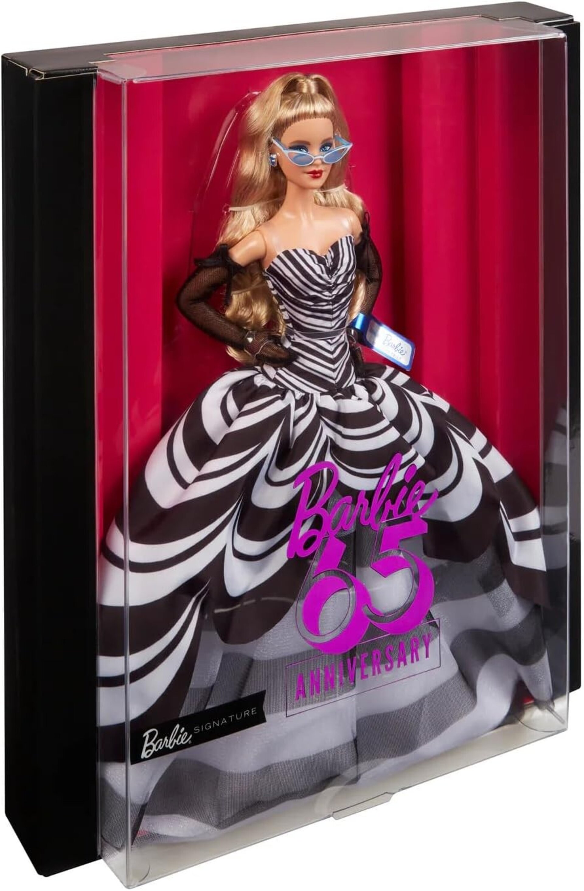 Barbie Signature 65 Aniversario Muñeca Rubia con Vestido de Rayas Blancas - 6