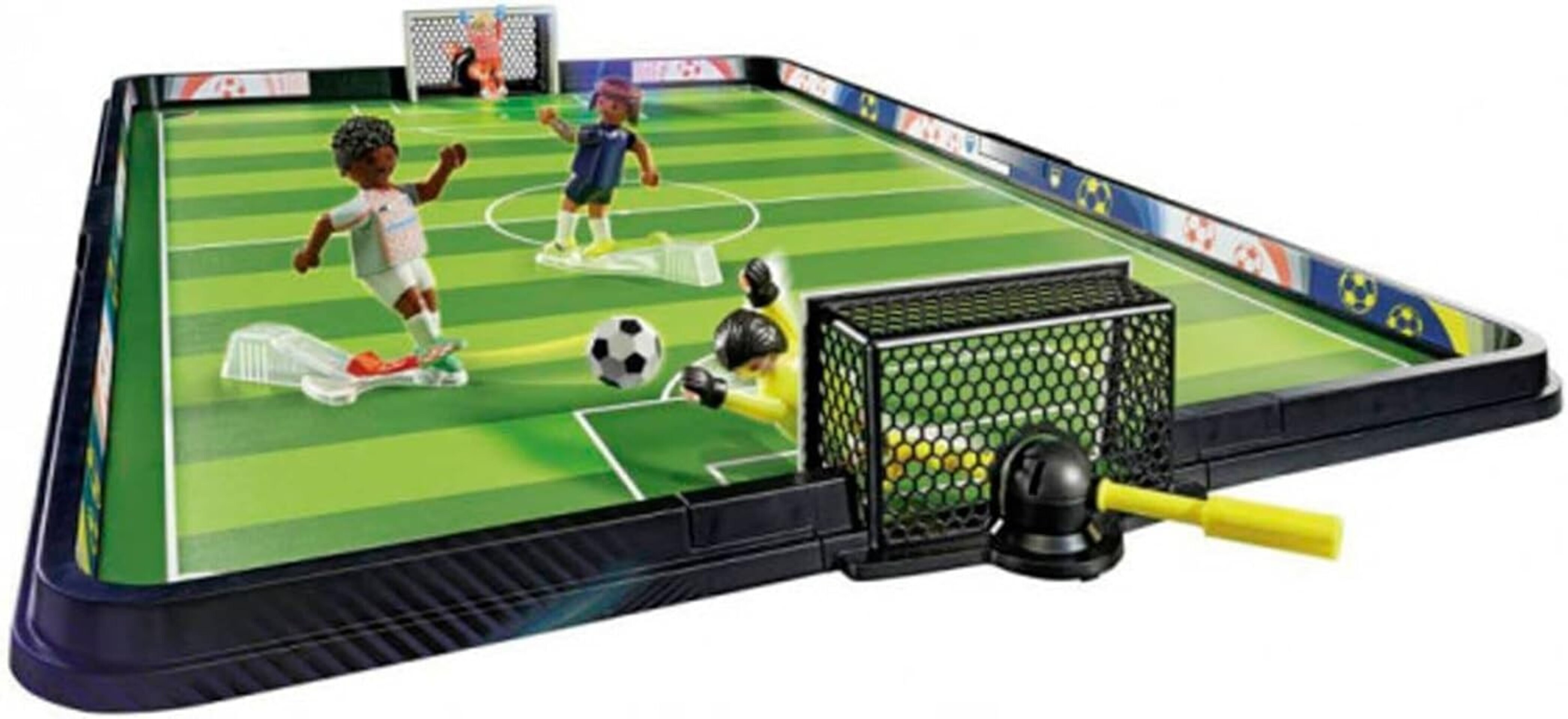 PLAYMOBIL Sports y Action 71120 Campo de fútbol, Futbolín para niños, 2 porteros - 2