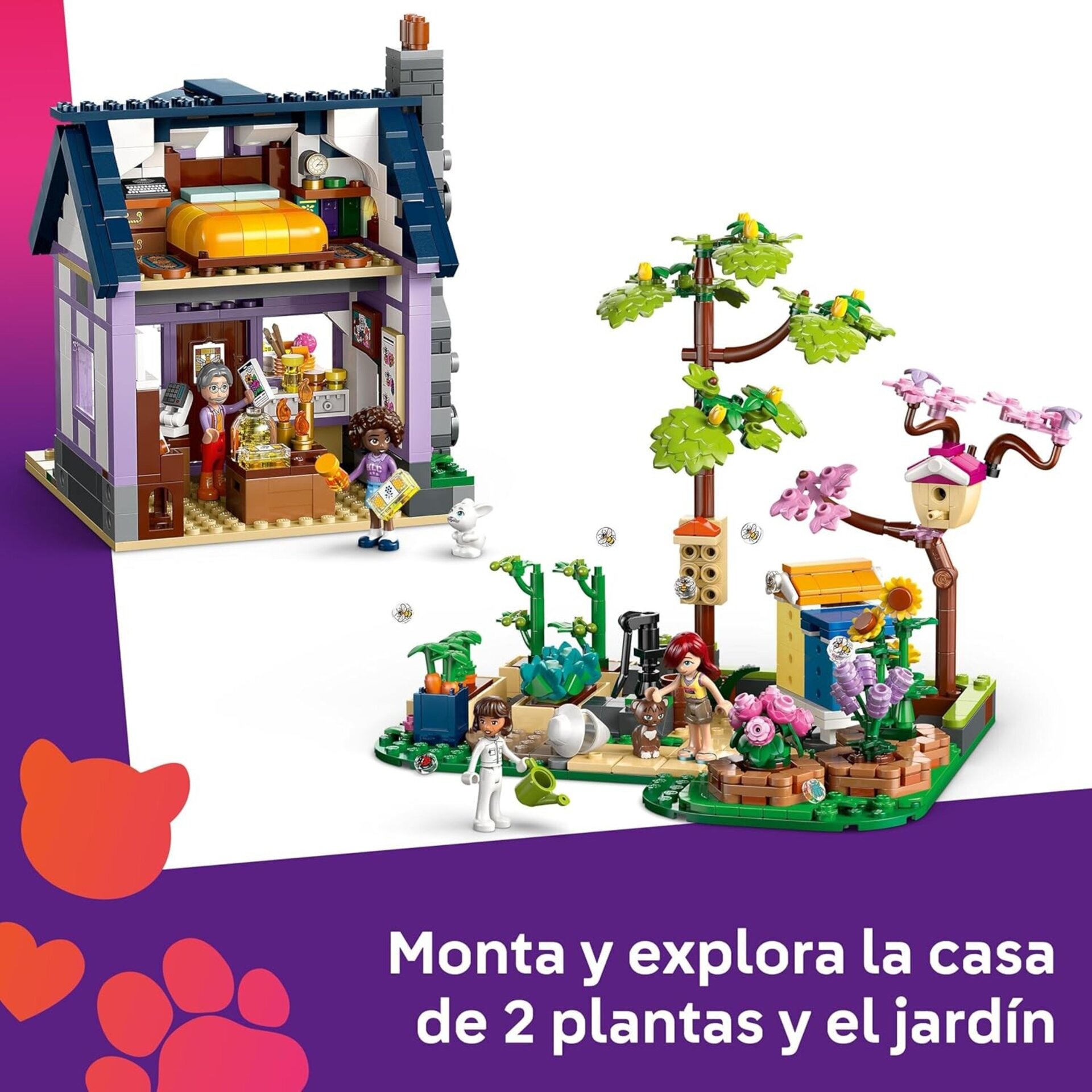 LEGO Friends Casa de los Apicultores y Jardín de Flores con 4 Mini Mini Muñecos - 5