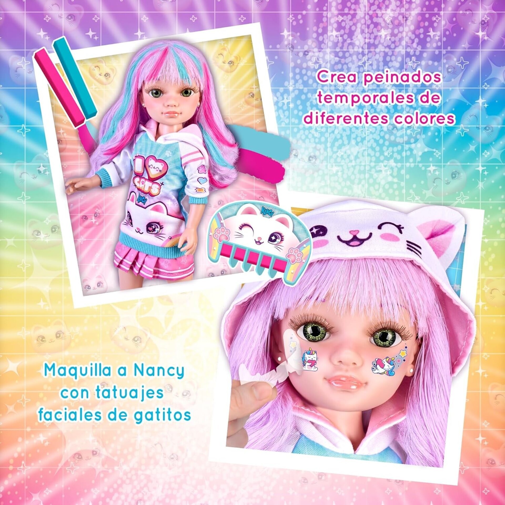 Nancy Catwaii, Muñeca para Peinar y Maquillar al Estilo Felino Kawaii Japonés, O - 6