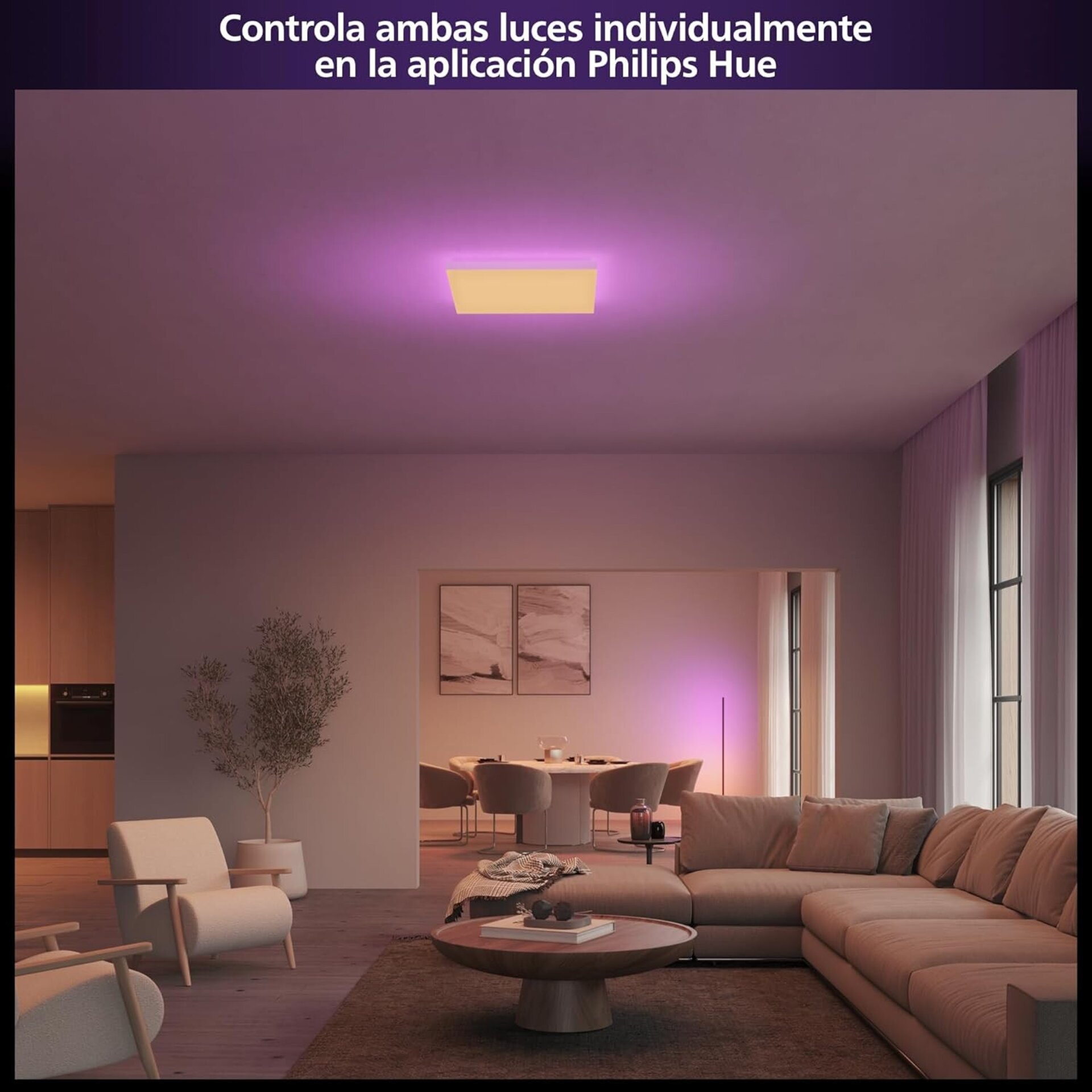 Philips Hue Datura smart panel light (rectangular 60 x 60 cm), luz blanca y - 2