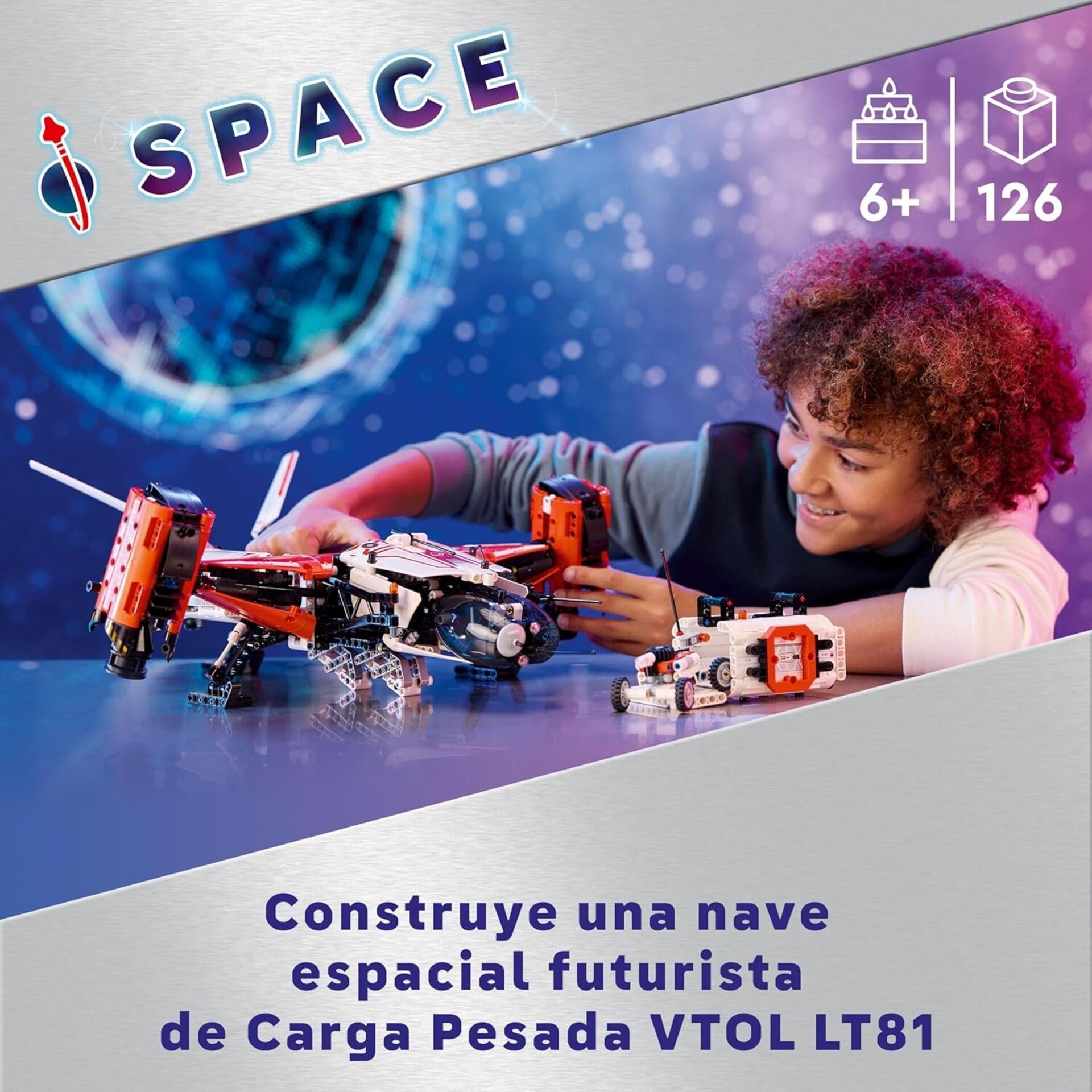 Lego Technic Nave Espacial de Carga Pesada VTOL LT81 Vehículo y Mini Róver - 6