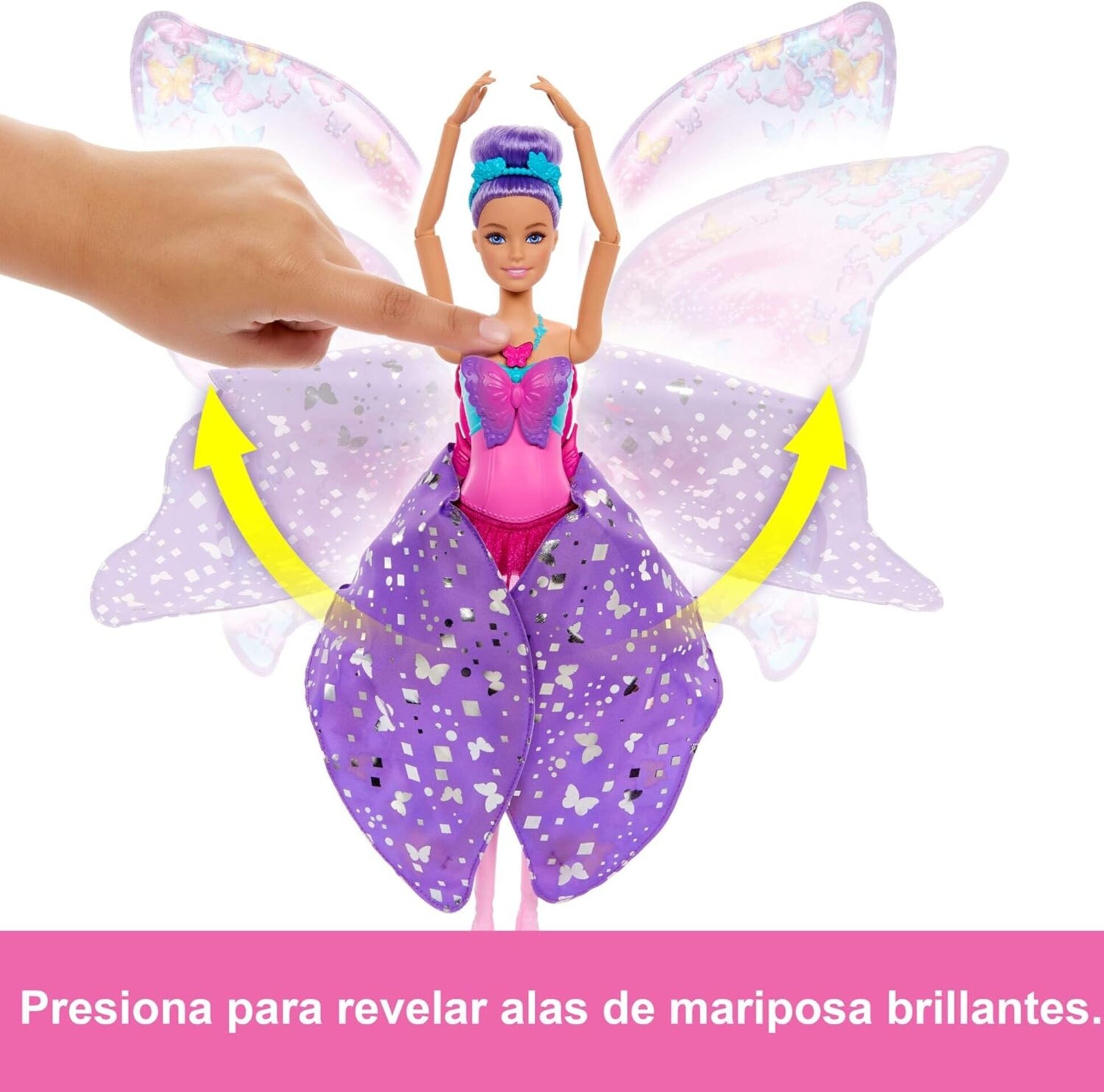 Barbie Muñeca Bailarina Dance and Flutter 2 en 1 con corpiño de Mariposa, la Fal - 2