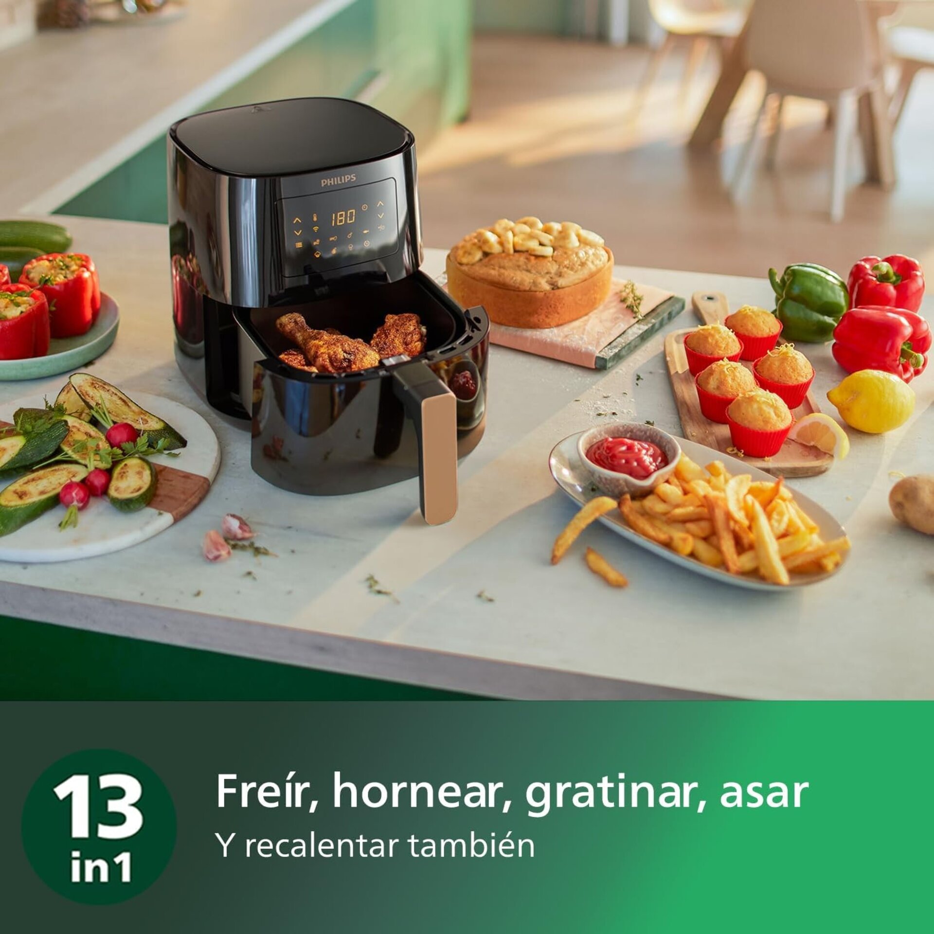 Philips Airfryer Serie 5000 L con WIFI, 4,1L (0,8Kg), Freidora de aire con funci - 2