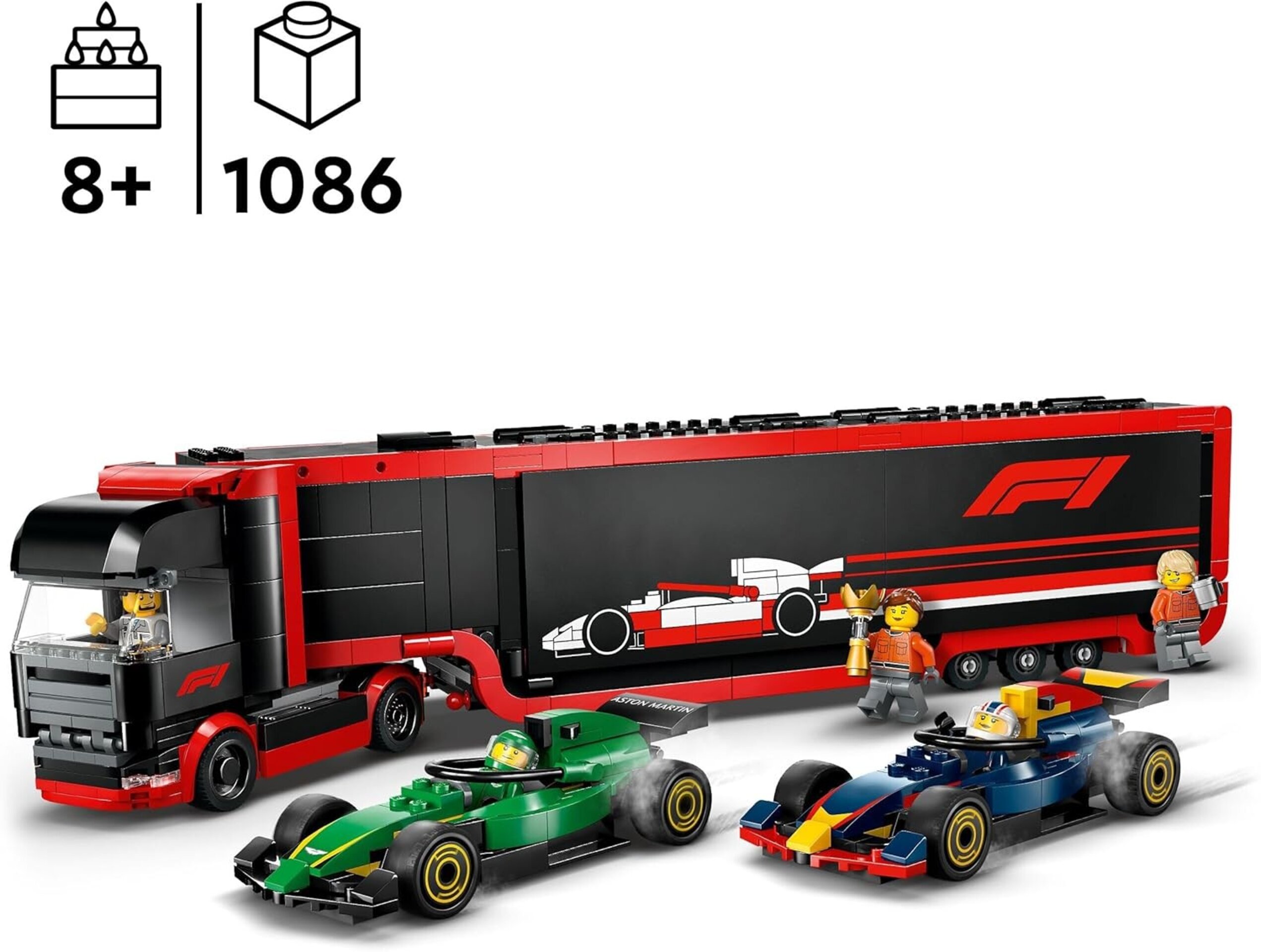 LEGO City Camión de F1 con Coches de F1 RB20 y AMR24, 2 Maquetas de Vehículos - 2