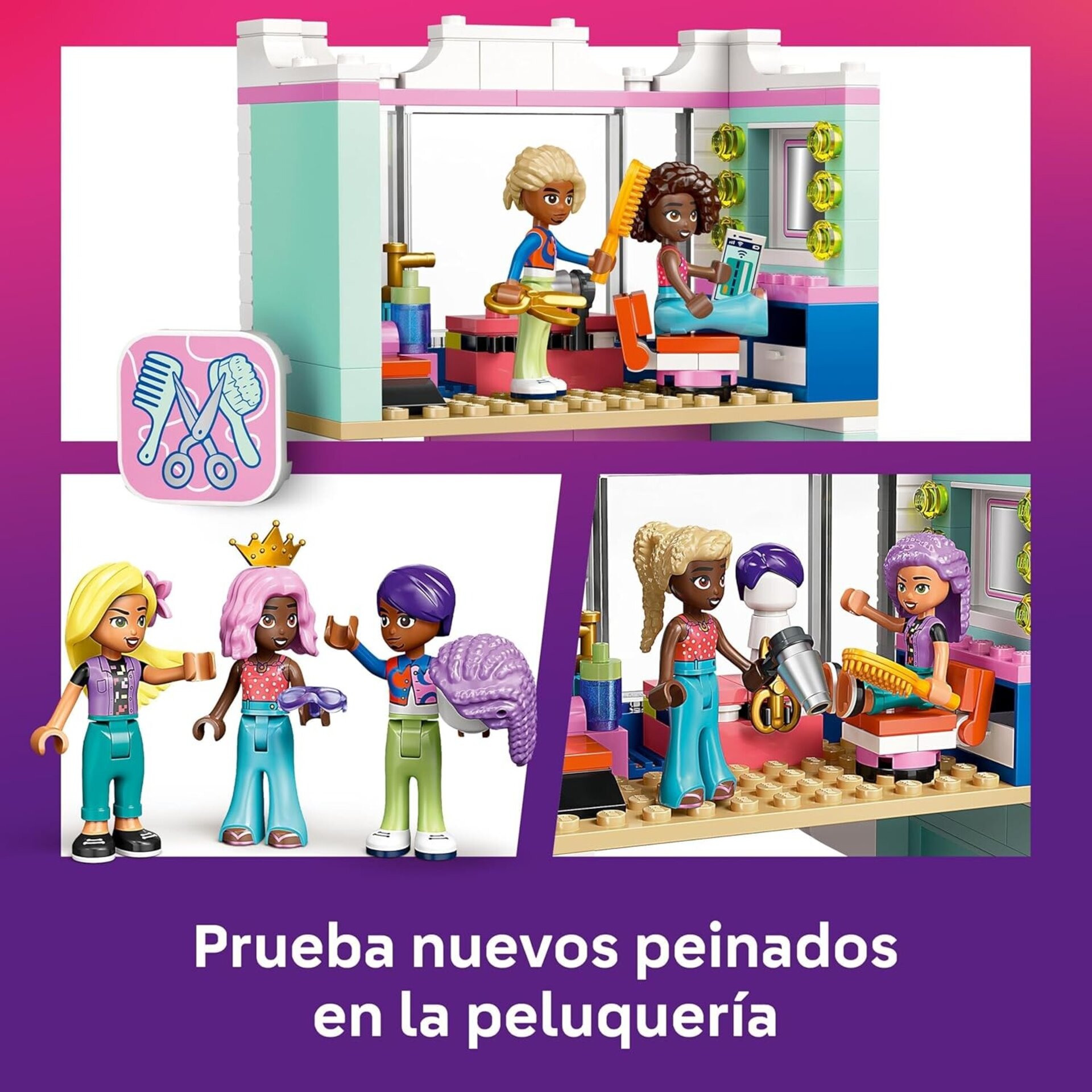 LEGO Friends Peluquería y Tienda de Complementos, Secador y Pelucas - 4