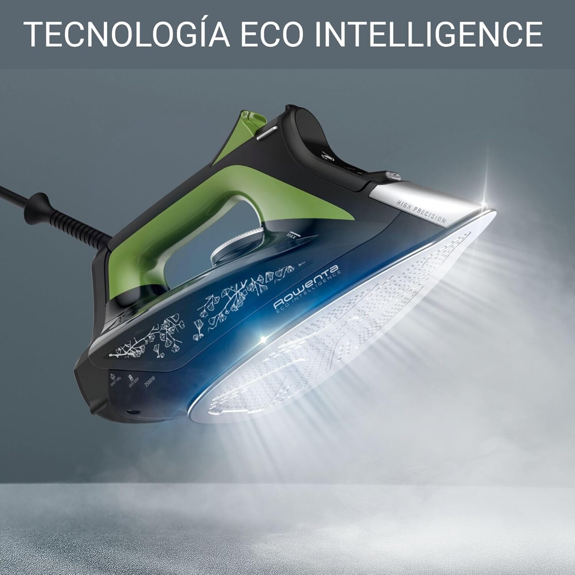 Rowenta Plancha de vapor Eco Intelligence, distribución óptima del vapor, potenc - 5