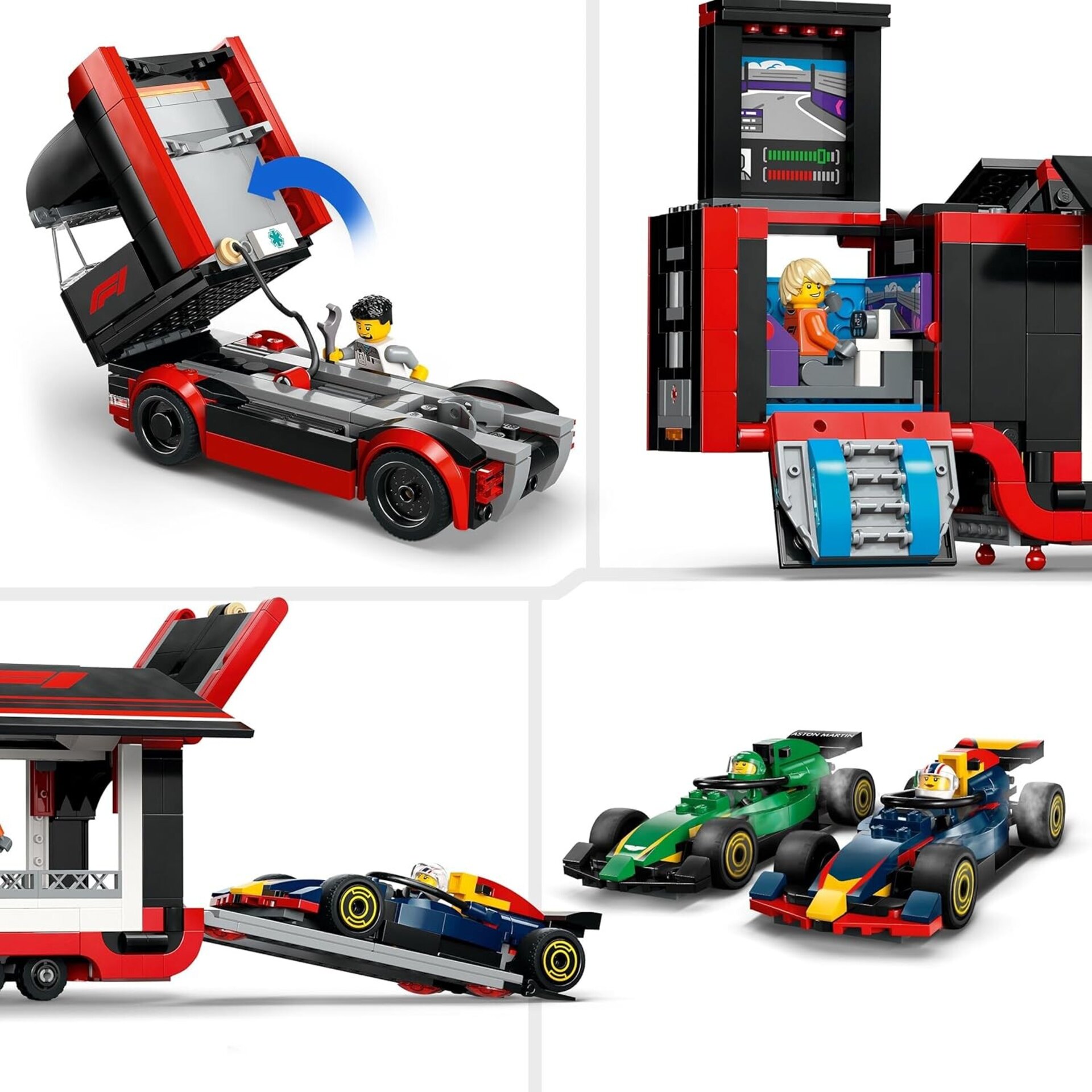 LEGO City Camión de F1 con Coches de F1 RB20 y AMR24, 2 Maquetas de Vehículos - 4