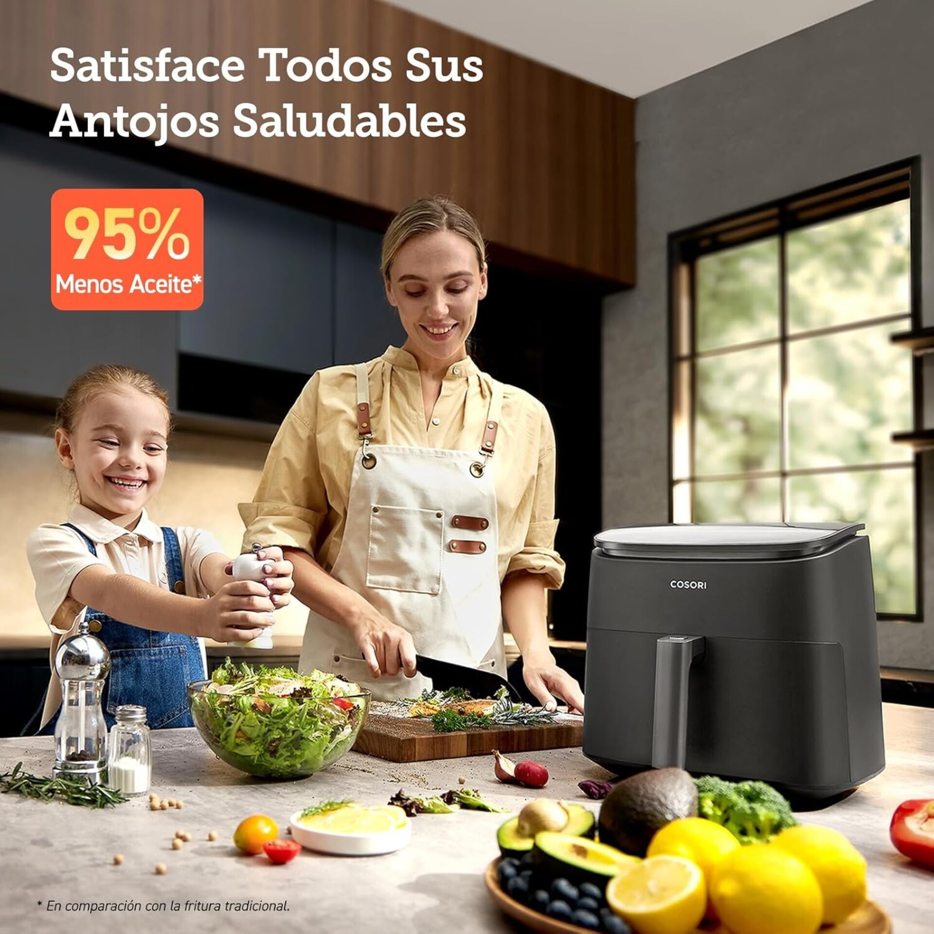 COSORI Freidora de Aire Turbo Blaze™ 6L, Air Fryer 46% Más Rápida con Motor DC, - 6