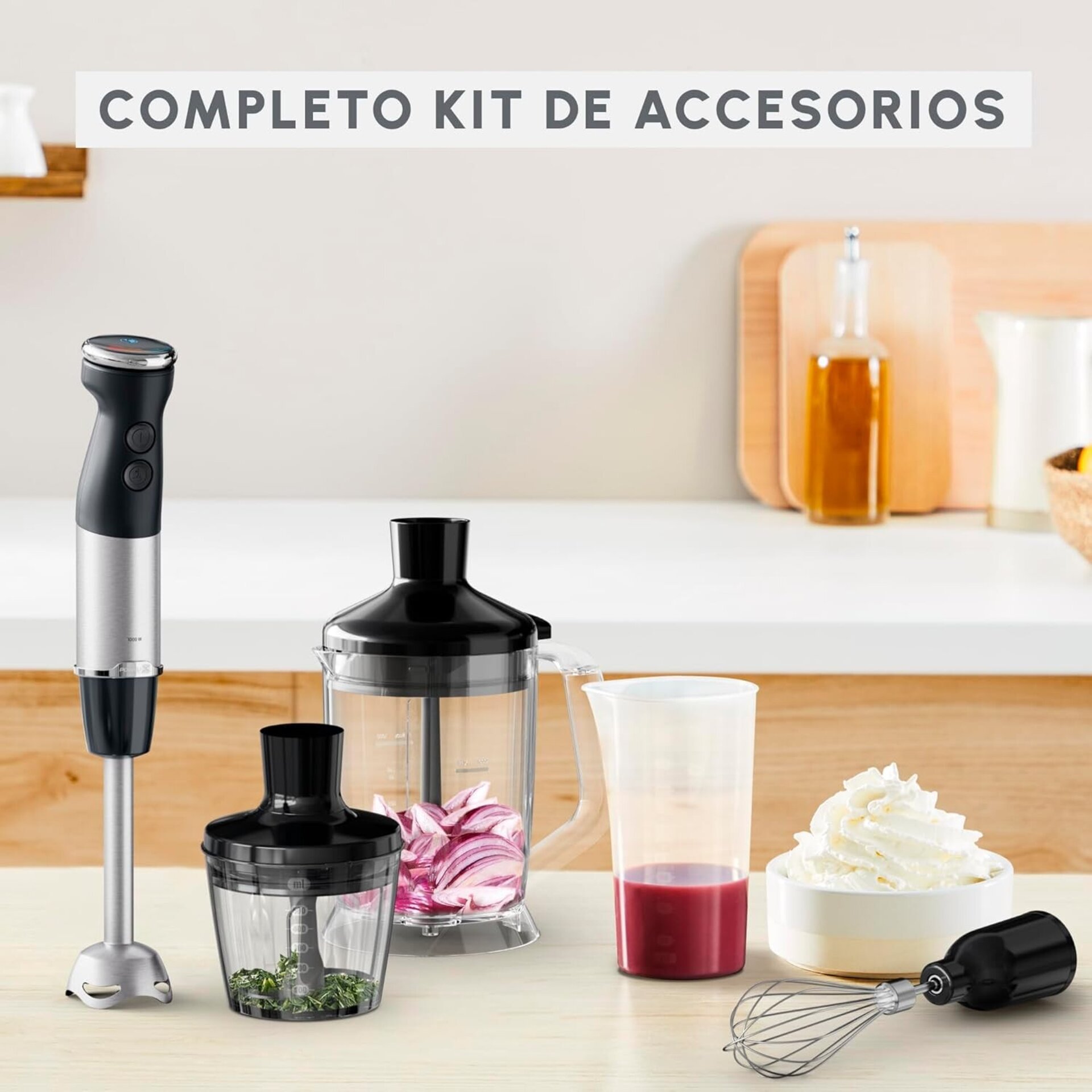 Batidora de mano Moulinex Quickchef+, cuchillas con tecnología Powelix - 6