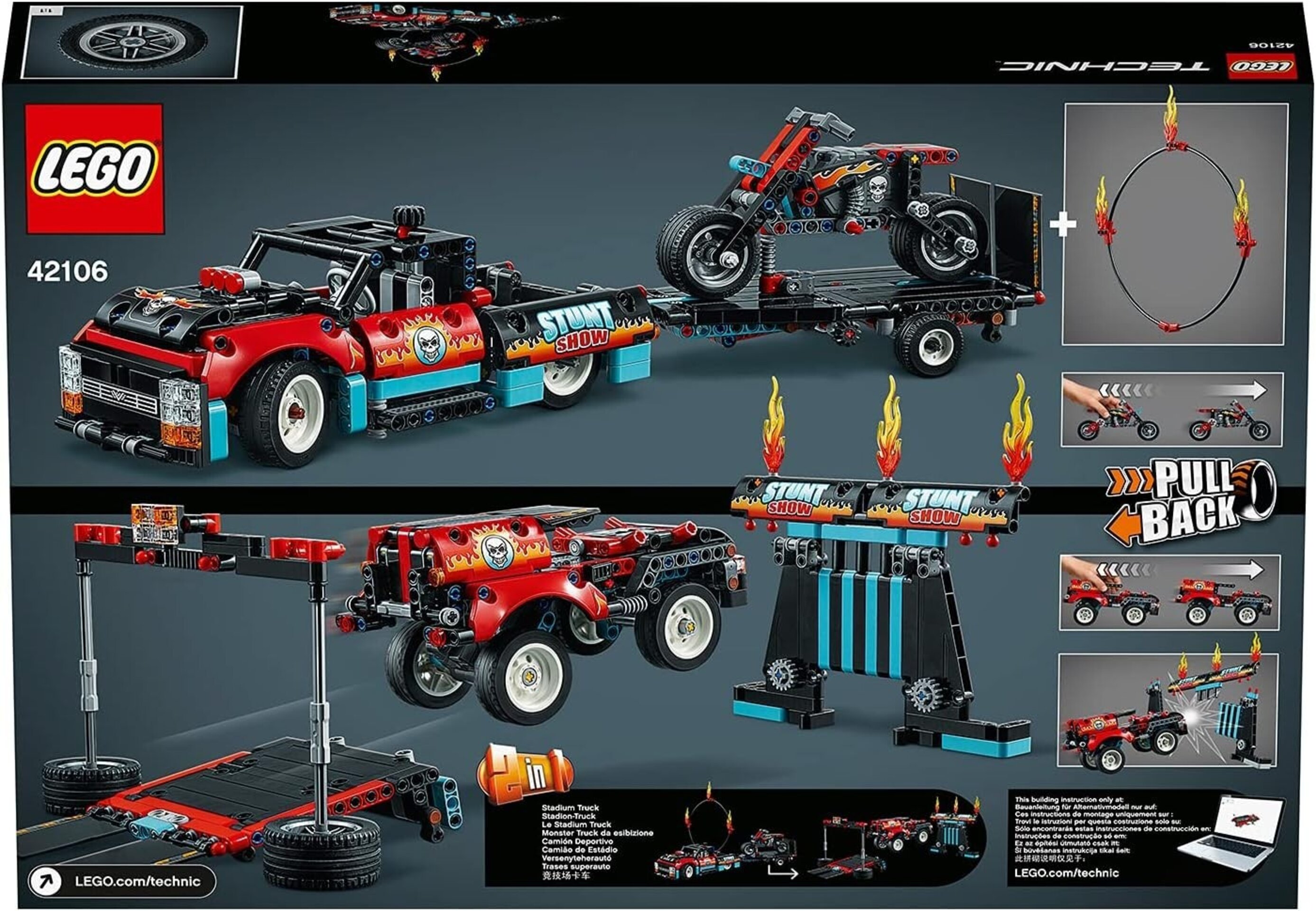 LEGO 42106 Technic Espectáculo Acrobático: Camión y Moto, Juguete de Construcció - 3