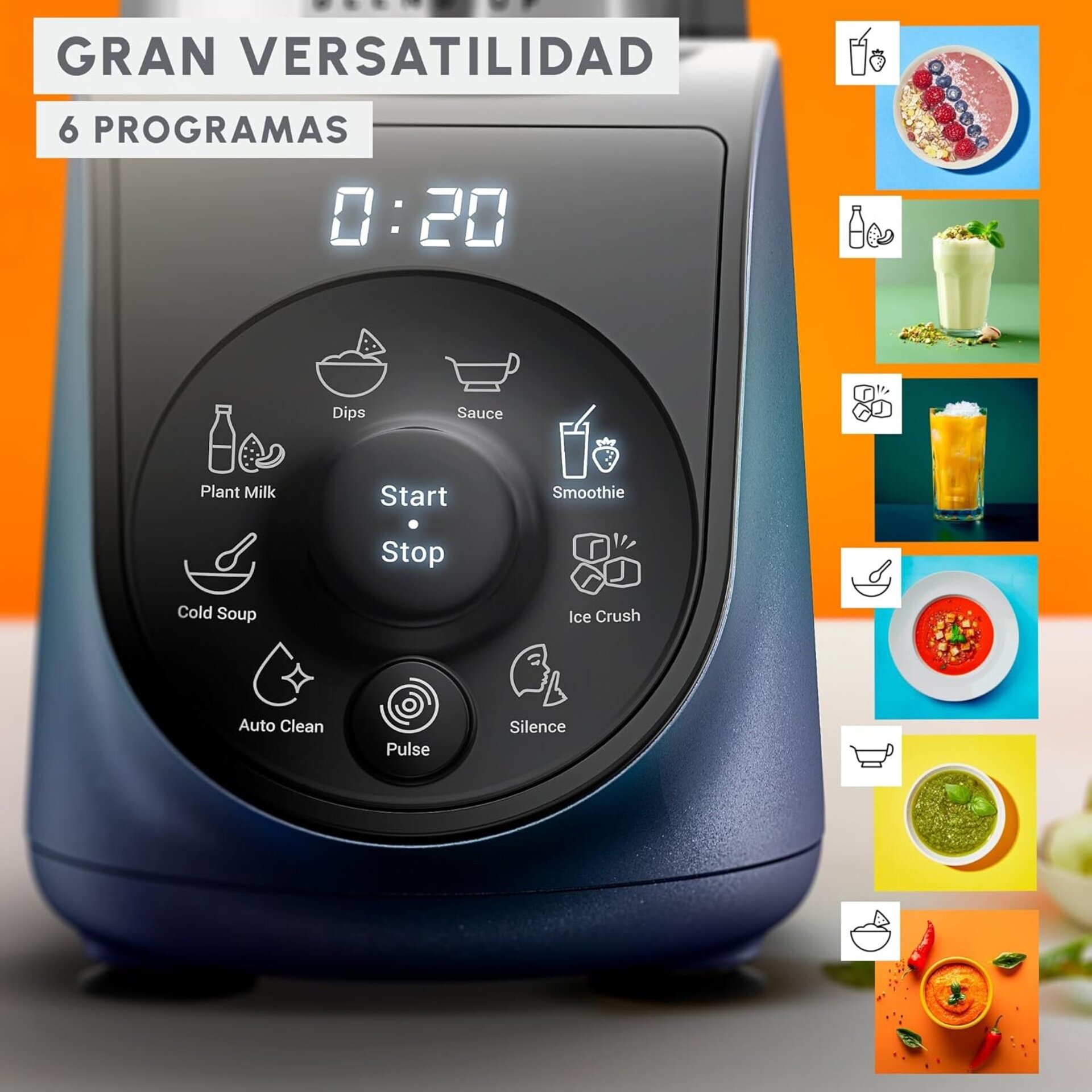 Moulinex Blend Up, batidora personal potente, 1000 W, 8 programas automáticos - 5