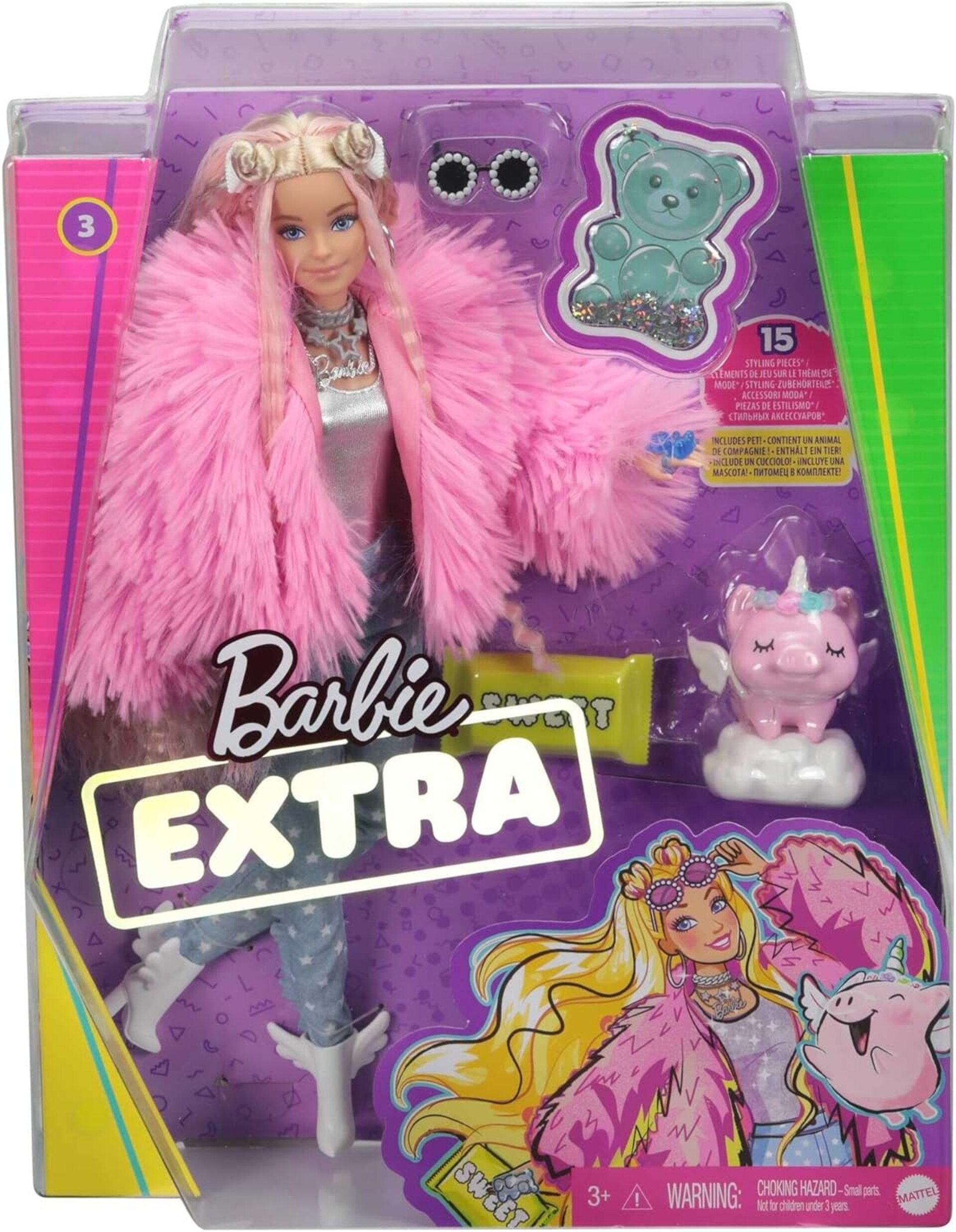 Barbie Extra, muñeca con Pelo Rosado, Chaqueta Rosada - 6