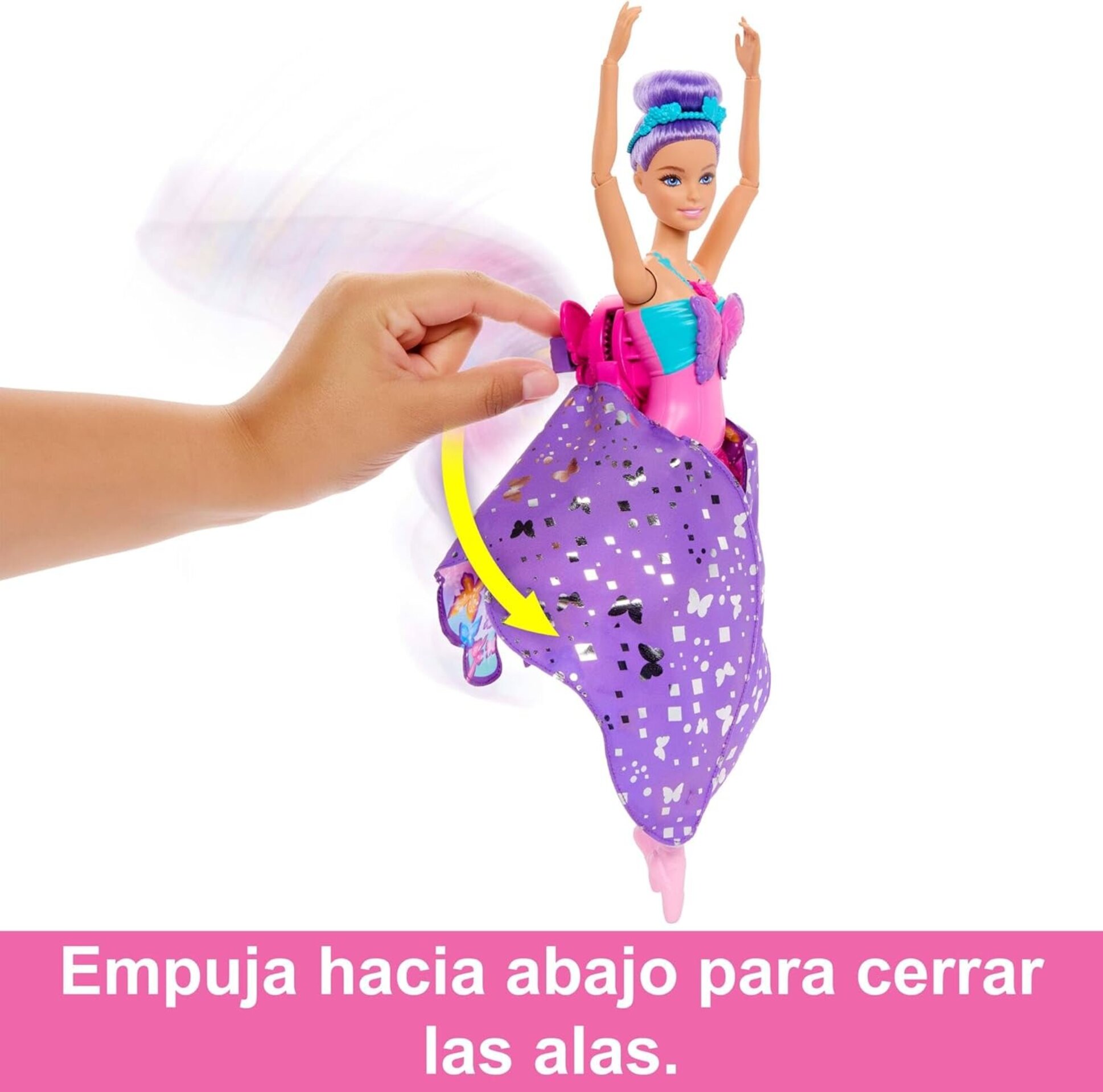 Barbie Muñeca Bailarina Dance and Flutter 2 en 1 con corpiño de Mariposa, la Fal - 3