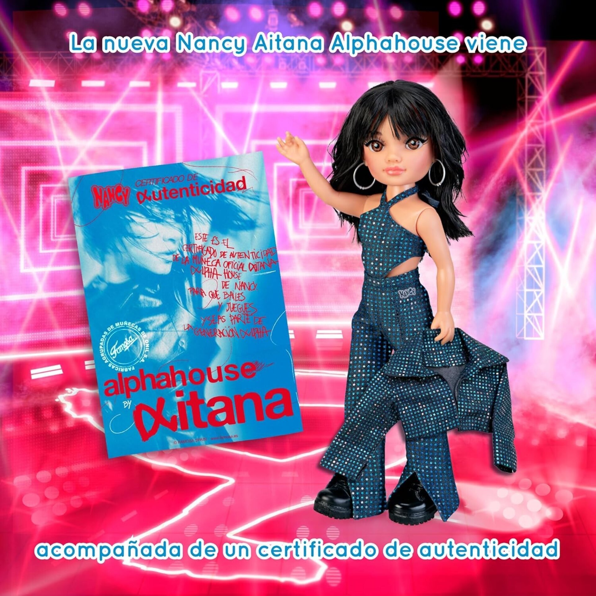 Nancy Aitana Alphahouse, Muñeca como la Cantante, Melena Oscura con Corte a Capa - 7