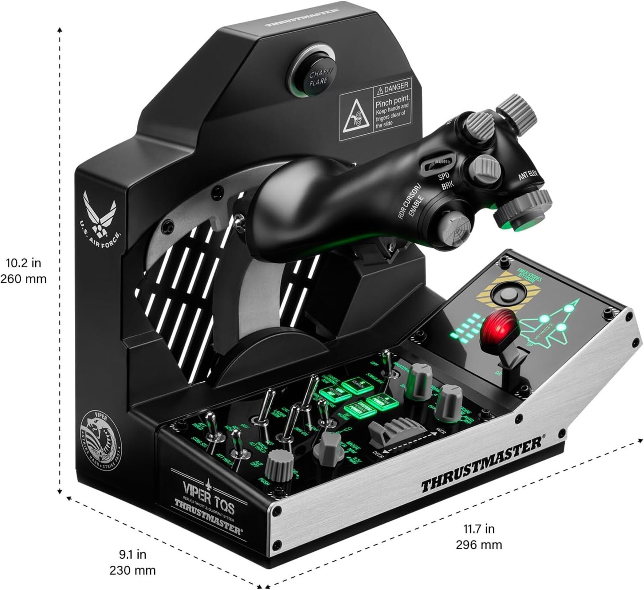 Thrustmaster Viper TQS Mission Pack para PC, Sistema de Cuadrante de Aceleración - 4