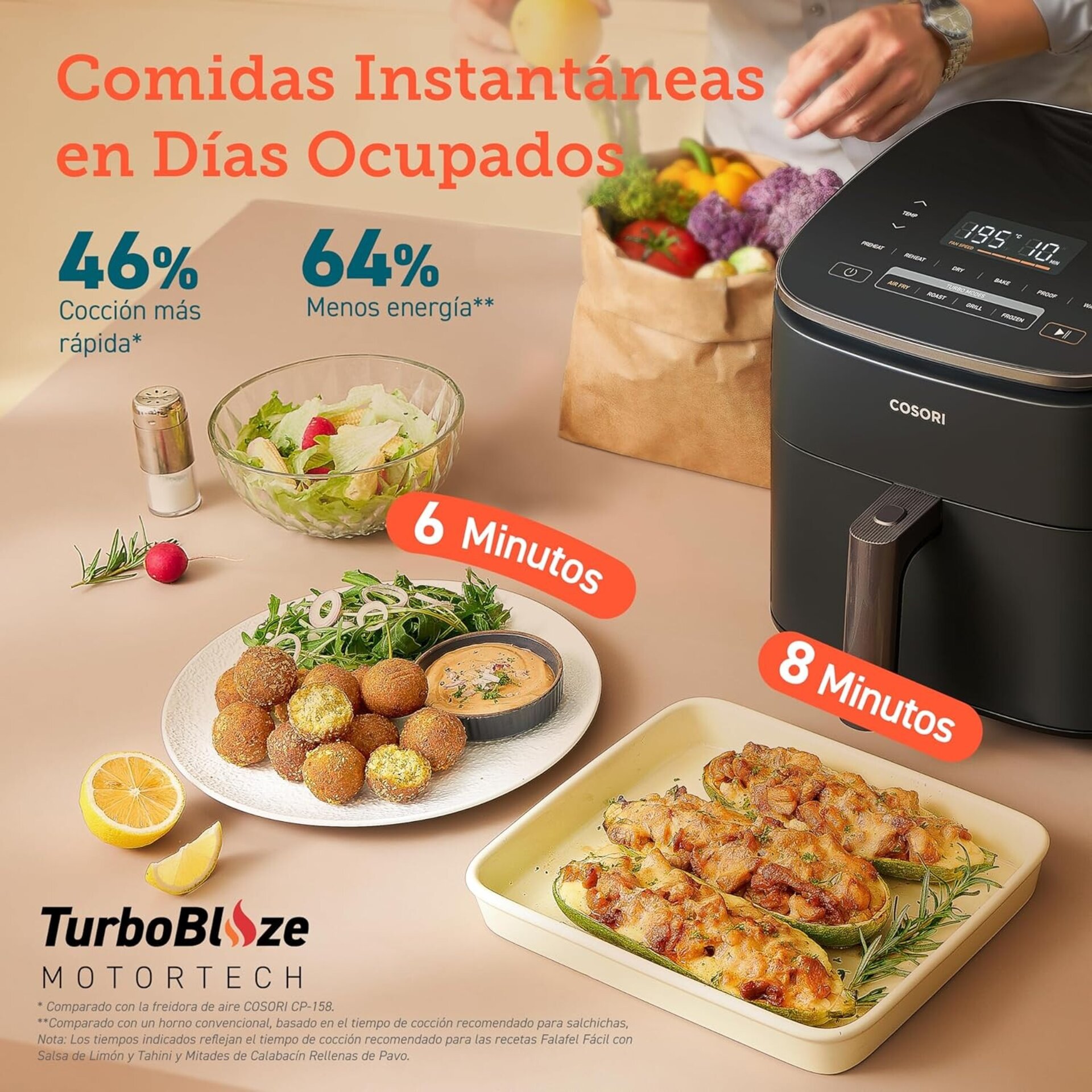 COSORI Freidora de Aire Turbo Blaze™ 6L, Air Fryer 46% Más Rápida con Motor DC, - 2