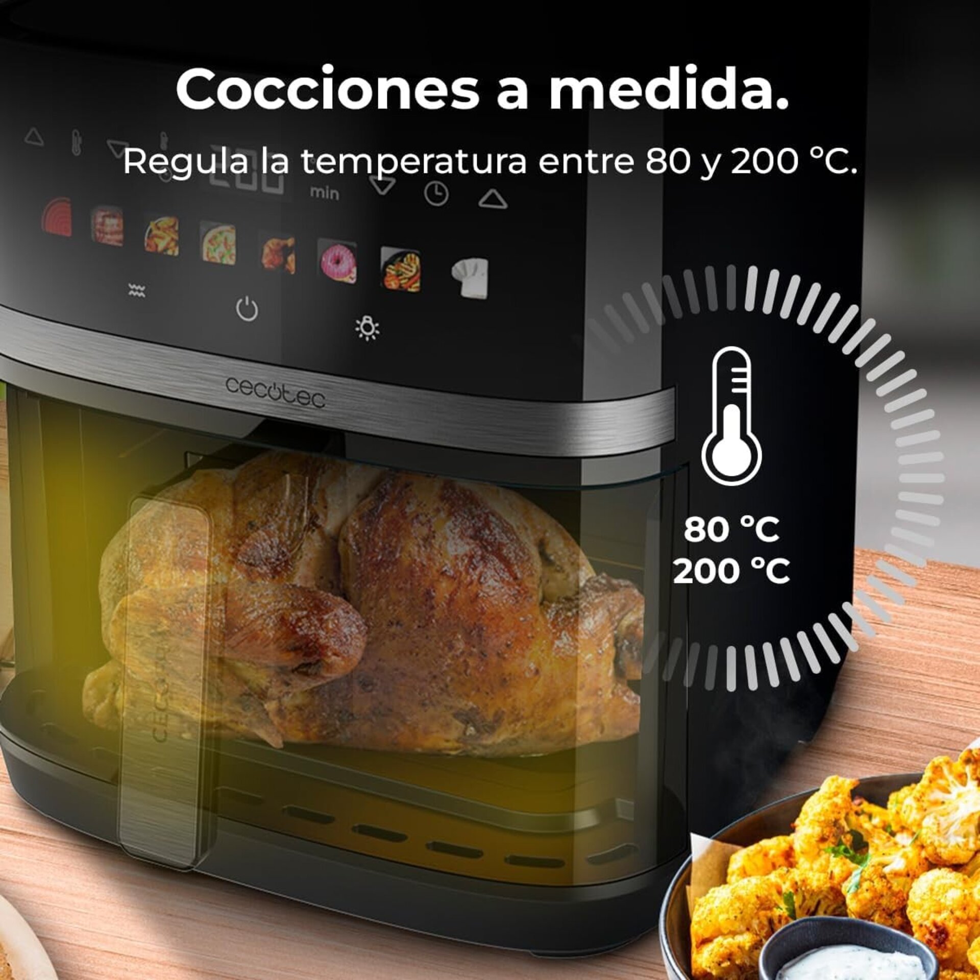 Cecotec Freidora de Aire sin Aceite 8L Plancha Grill Doble Resistencia Air Fryer - 13