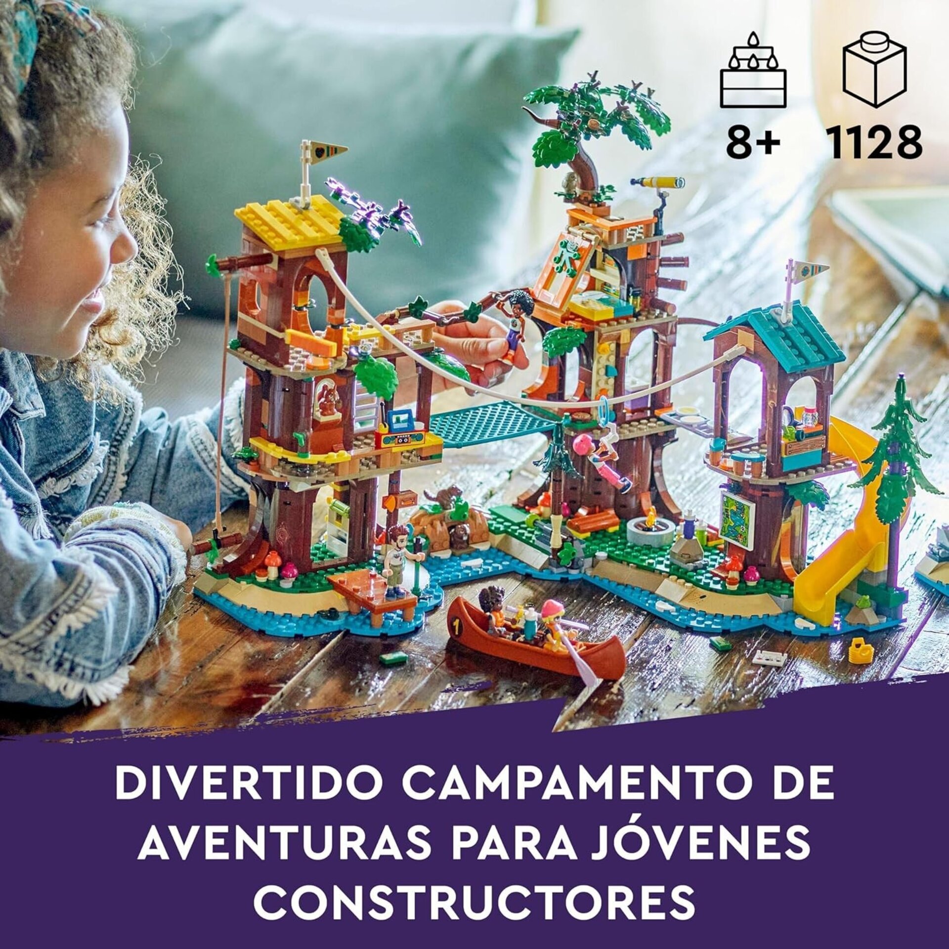 Lego Friends Campamento de Aventura: Casa del Árbol con 5 Animales de Juguete, R - 8