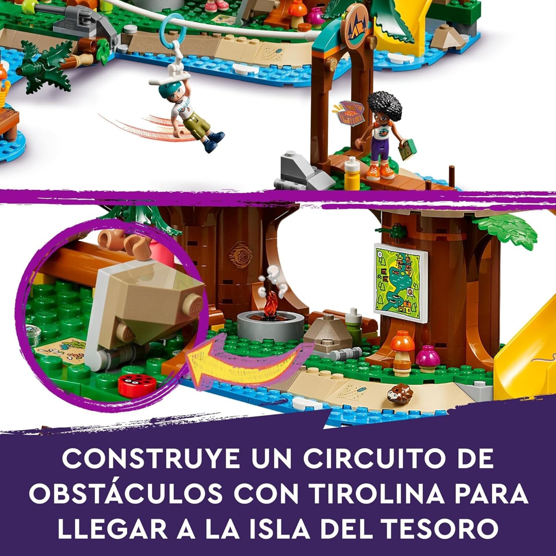 Lego Friends Campamento de Aventura: Casa del Árbol con 5 Animales de Juguete, R - 4