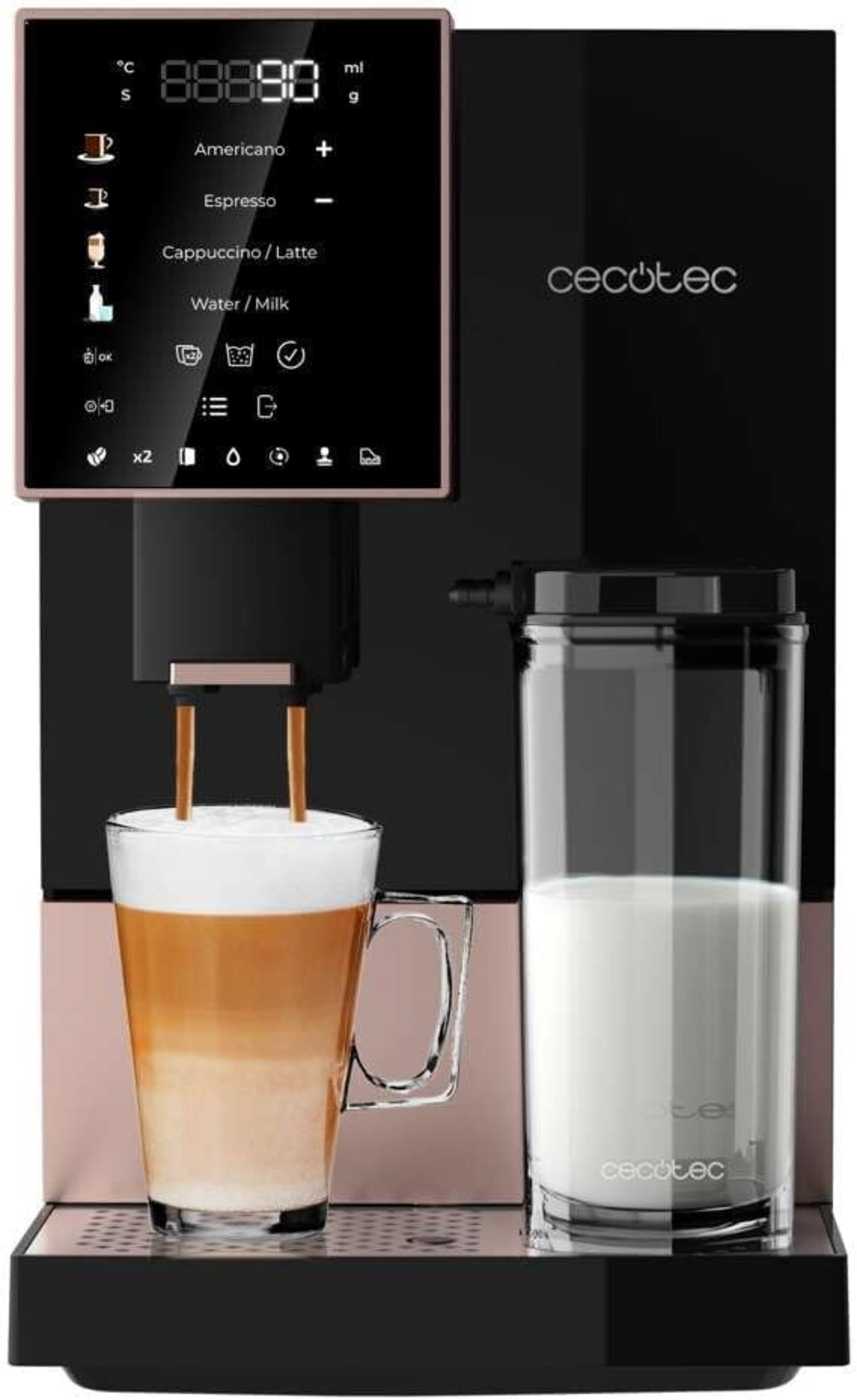 Cecotec Cafetera Superautomática Cremmaet Compactccino Black Rose, 19 bares, - 8