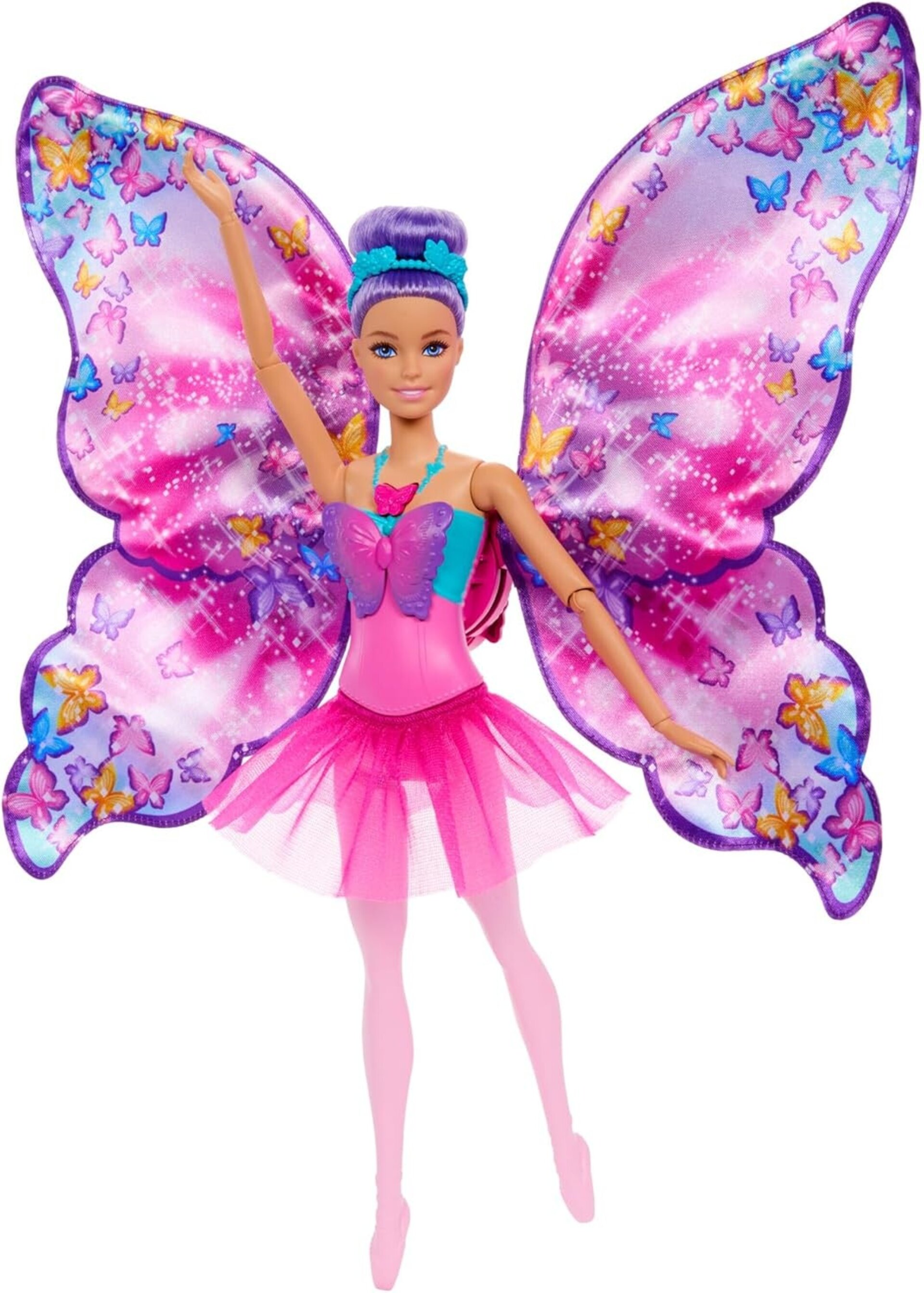 Barbie Muñeca Bailarina Dance and Flutter 2 en 1 con corpiño de Mariposa, la Fal - 6