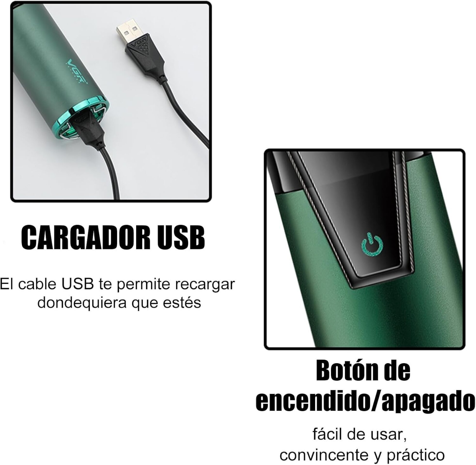 VGR Cortapelos profesional para hombres.con cable inalámbrico - 5