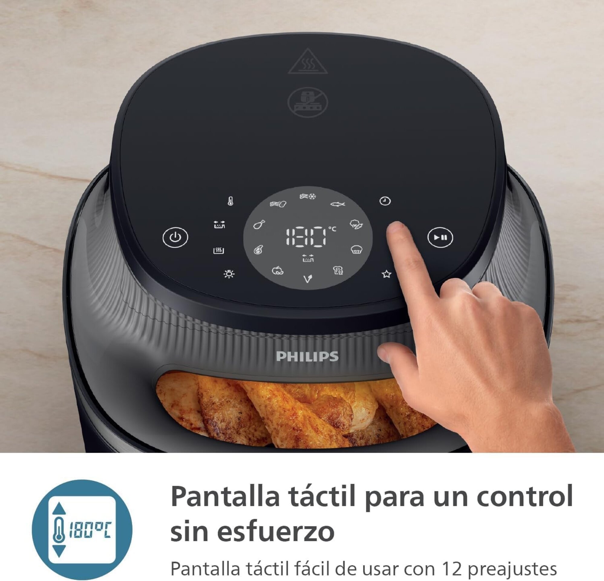 Philips Airfryer Serie 3000 4.2L con Ventana, Airfryer 16 en 1, - 4