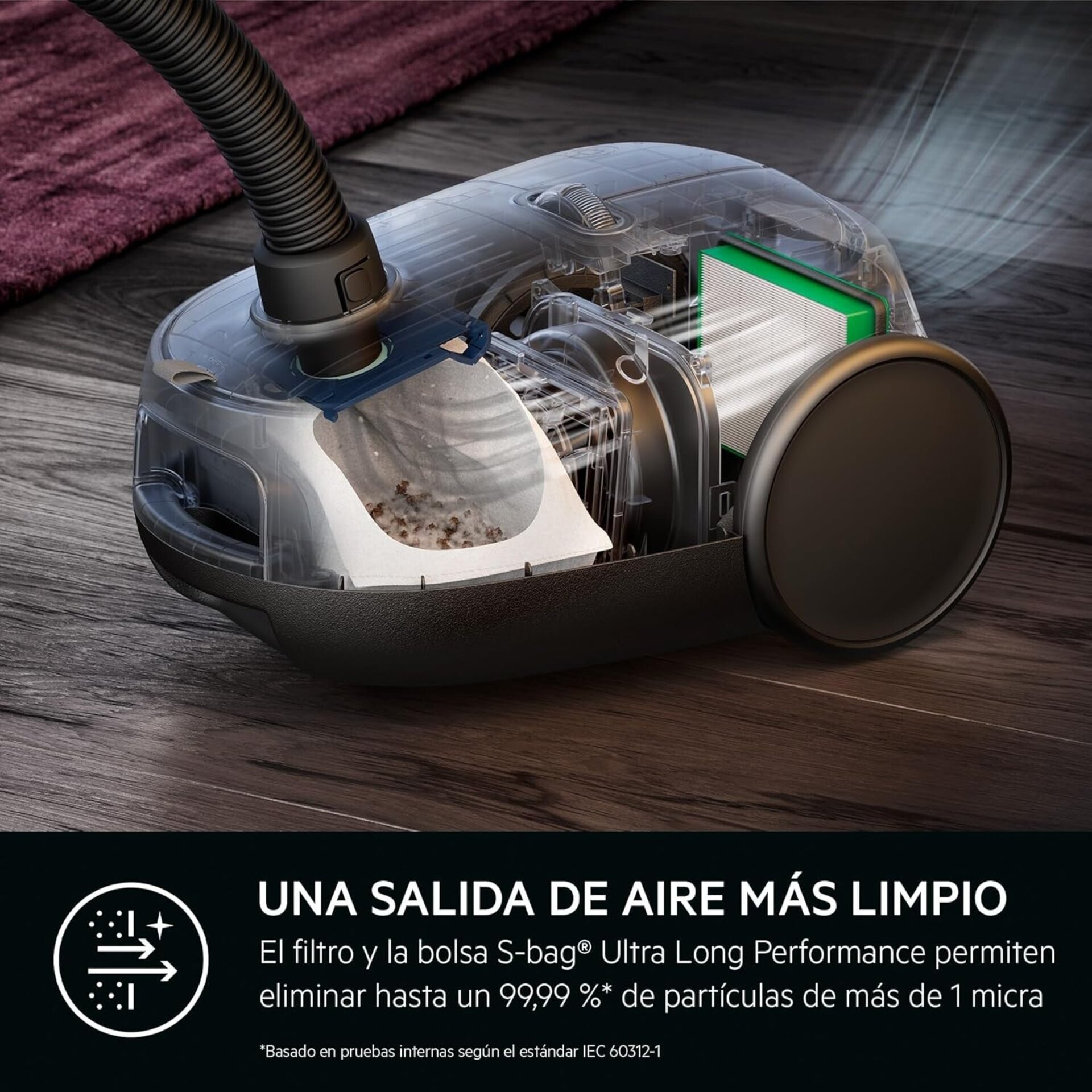 AEG AB61C2DBS Aspiradora de Trineo con Bolsa, 850W de Potencia, - 5