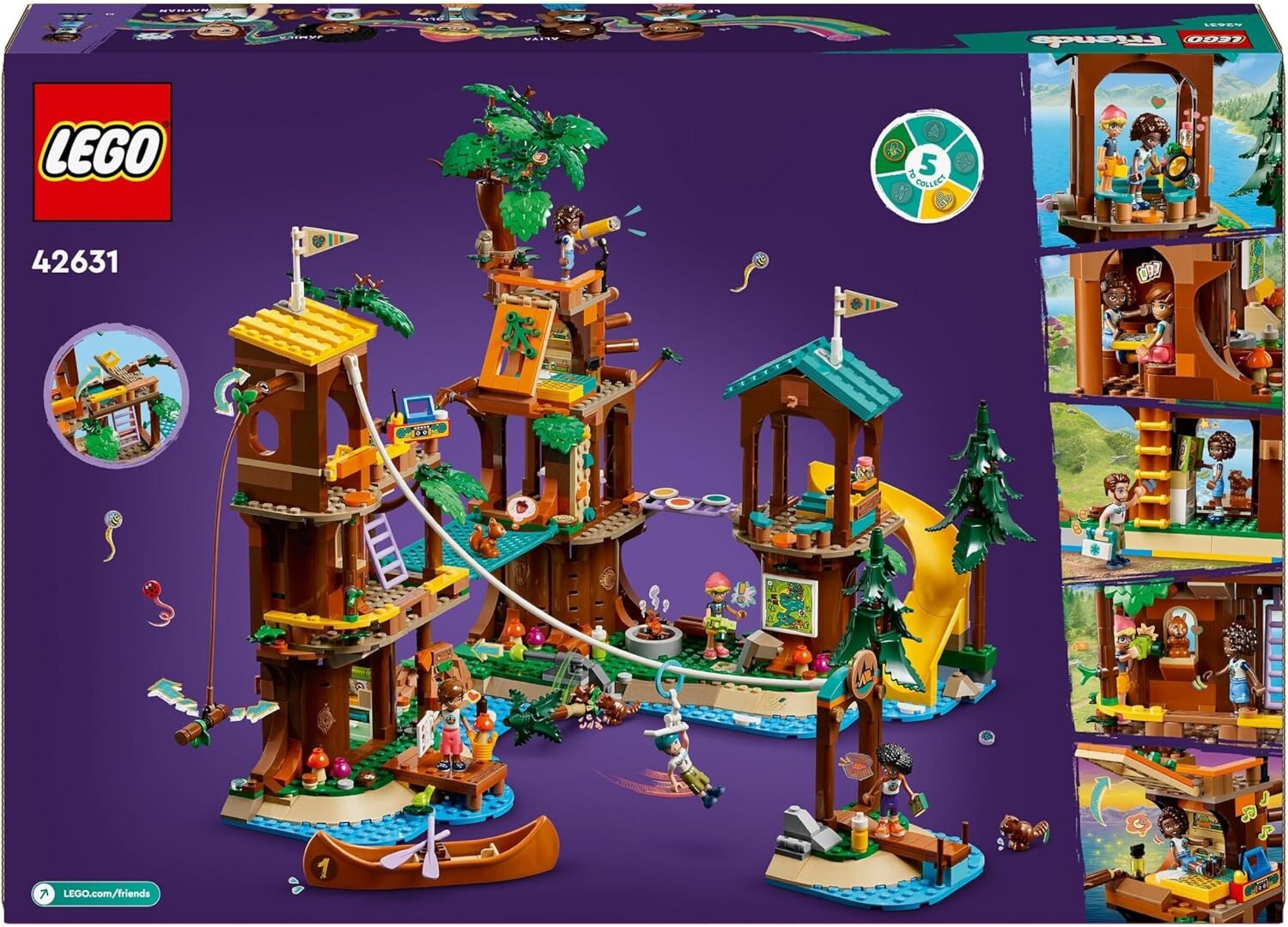 Lego Friends Campamento de Aventura: Casa del Árbol con 5 Animales de Juguete, R - 7