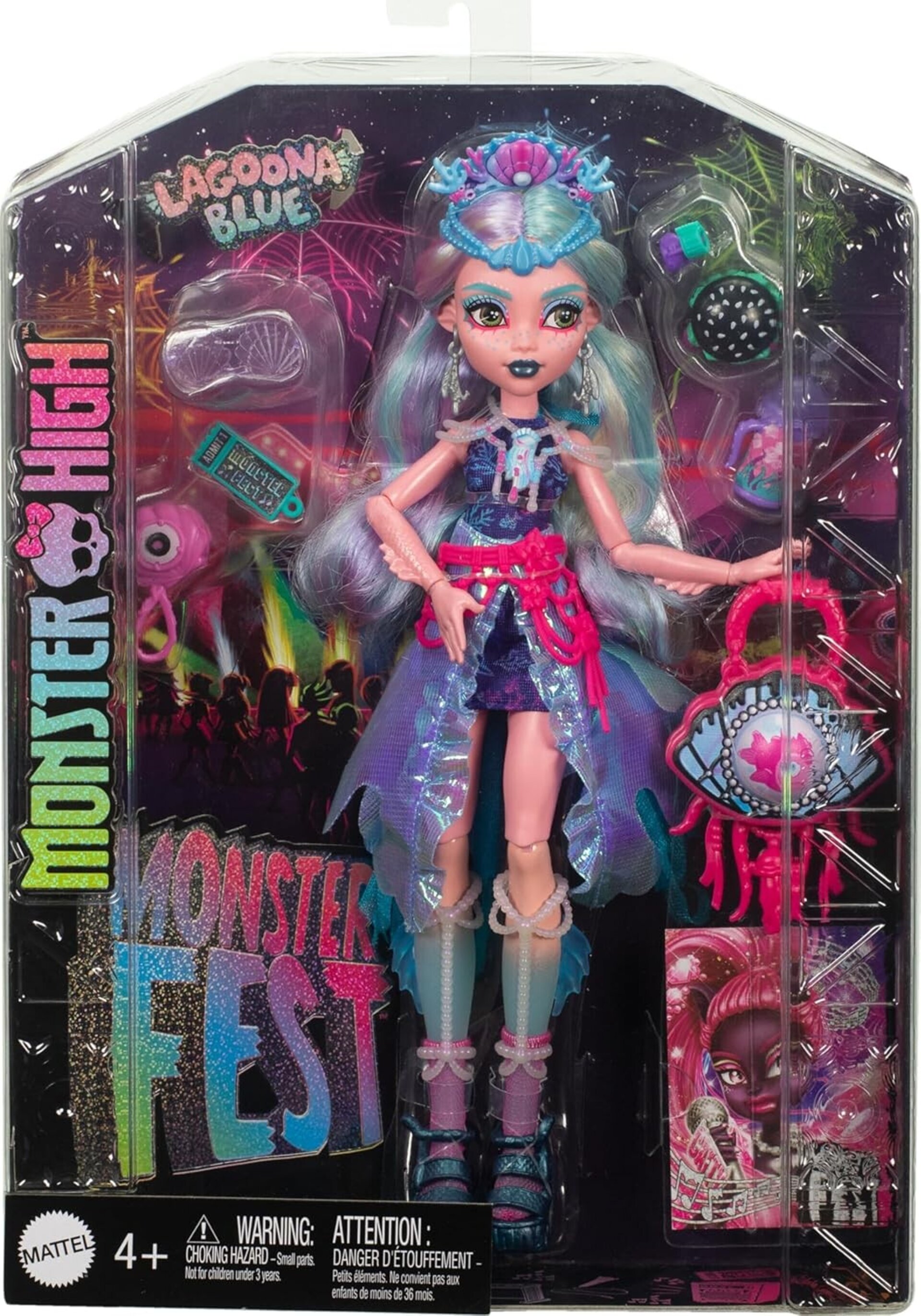 Monster High Monster Fest Lagoona Blue, Muñeca monstruita Marina con Look de Con - 5