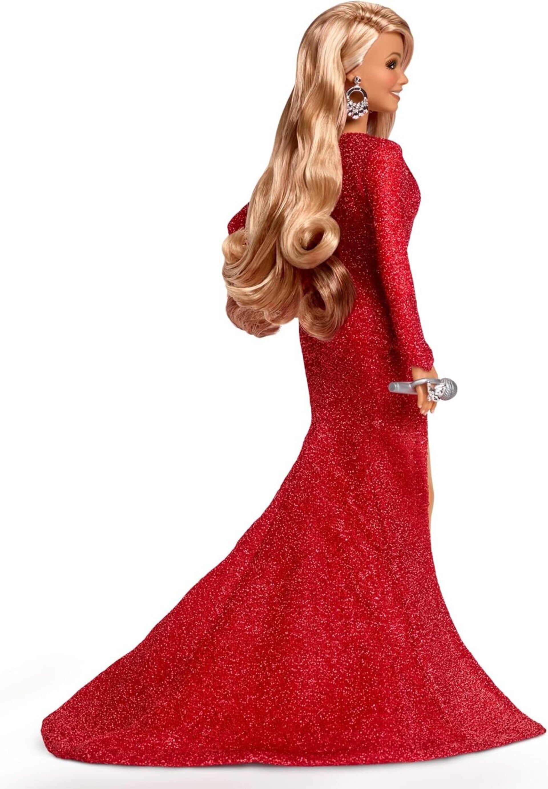 Barbie Mariah Carey Muñeca de Celebración de Navidad, Vestido Rojo Brillante y A - 4