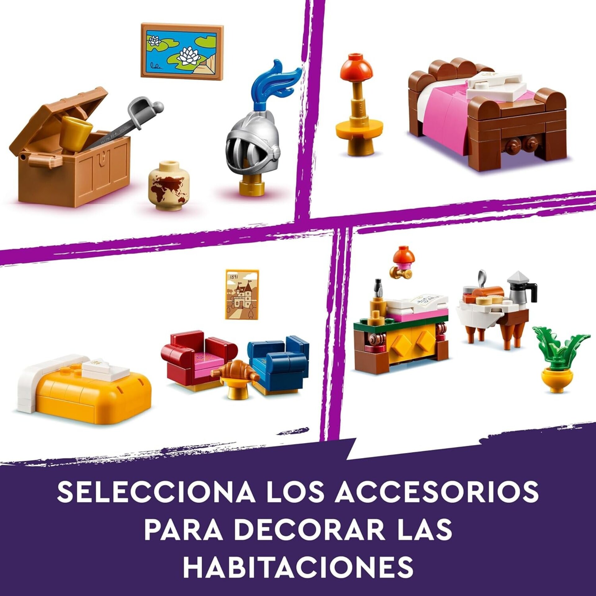 Lego Friends Hostal del Castillo de Juguete, Juego con Hotel y 4 Mini Muñecos, R - 7