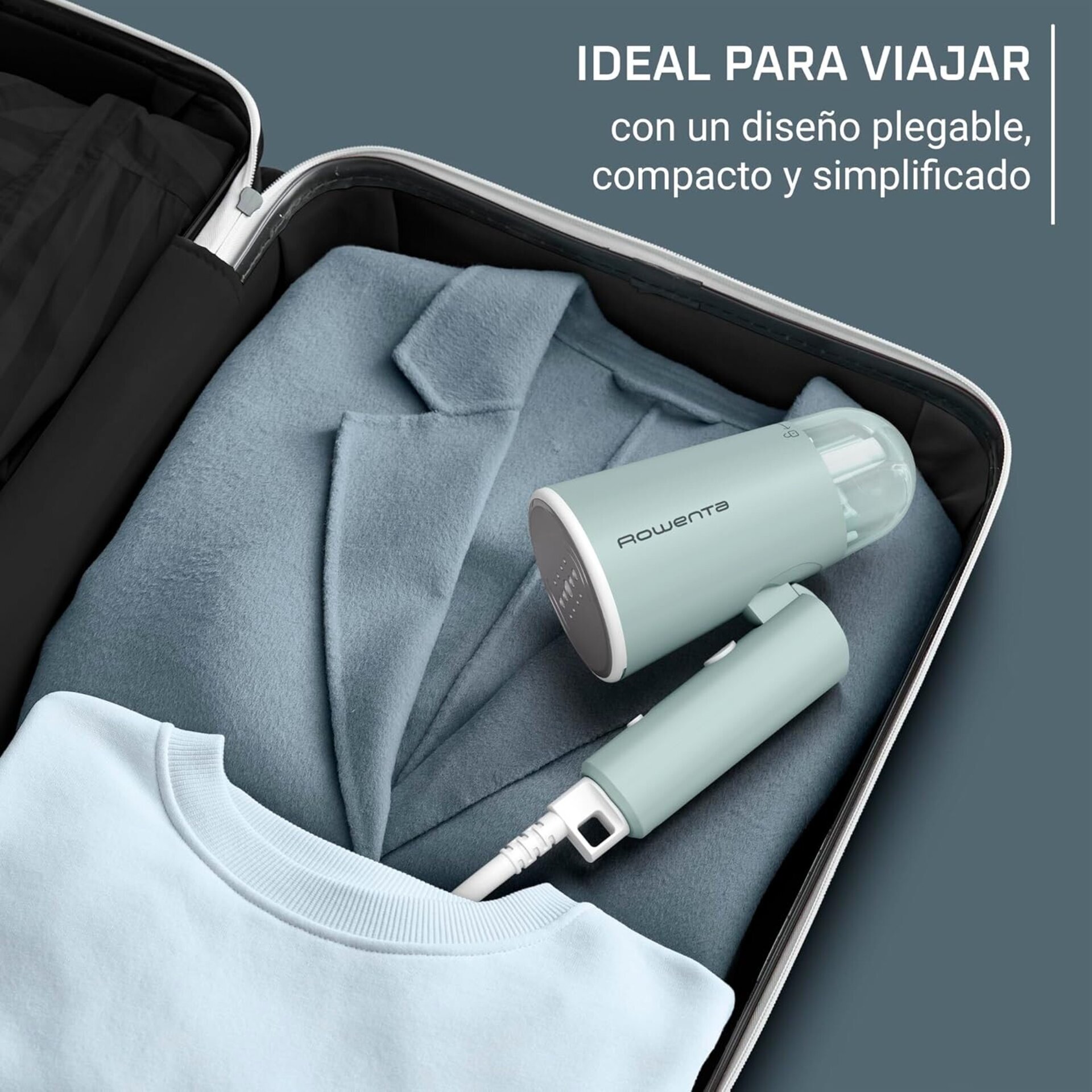 Rowenta Cepillo de vapor Origin Travel - Cepillo de vapor de mano plegable - 8