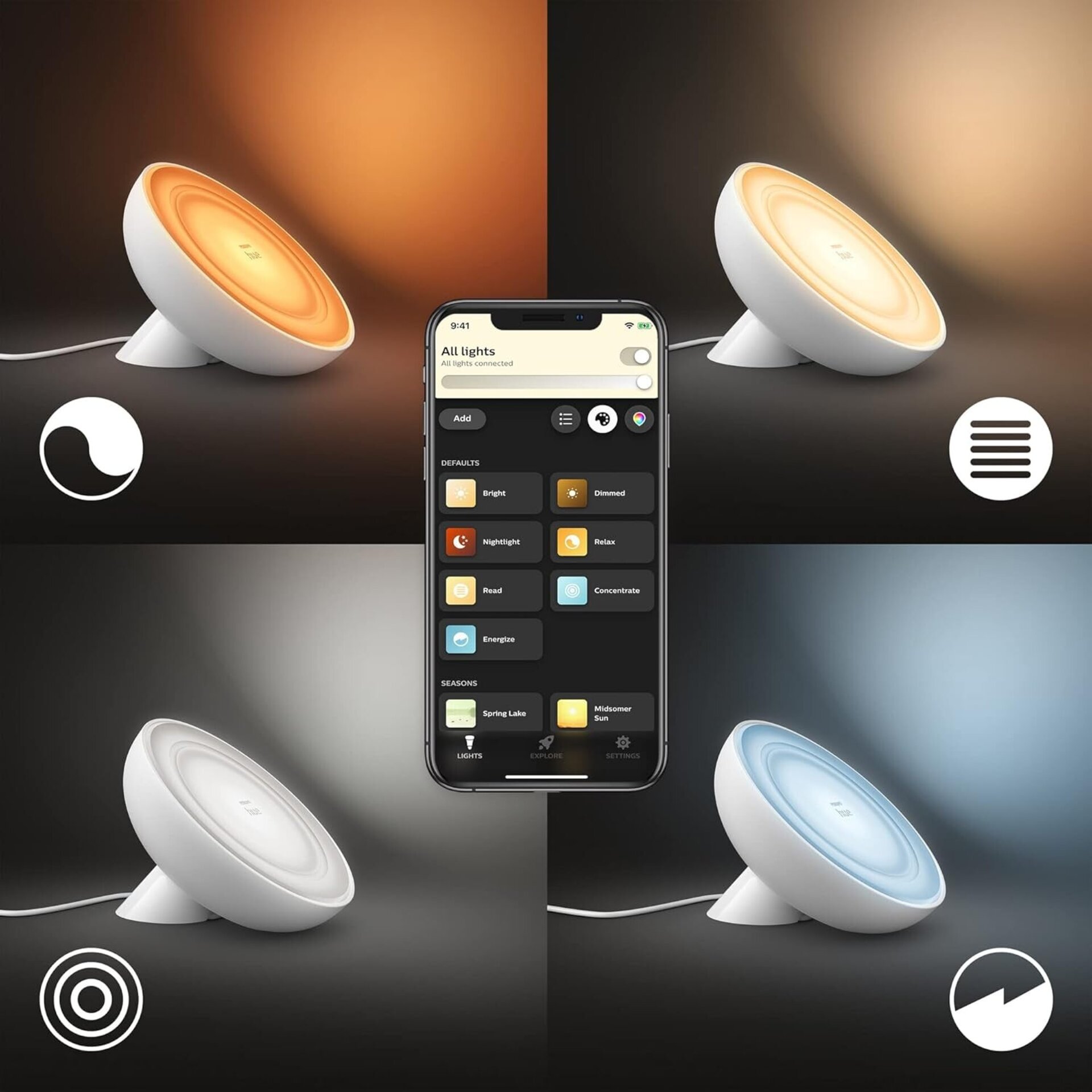 Philips Hue – Lámpara inteligente Hue Bloom, Lámpara de Mesa LED Inteligente - 5